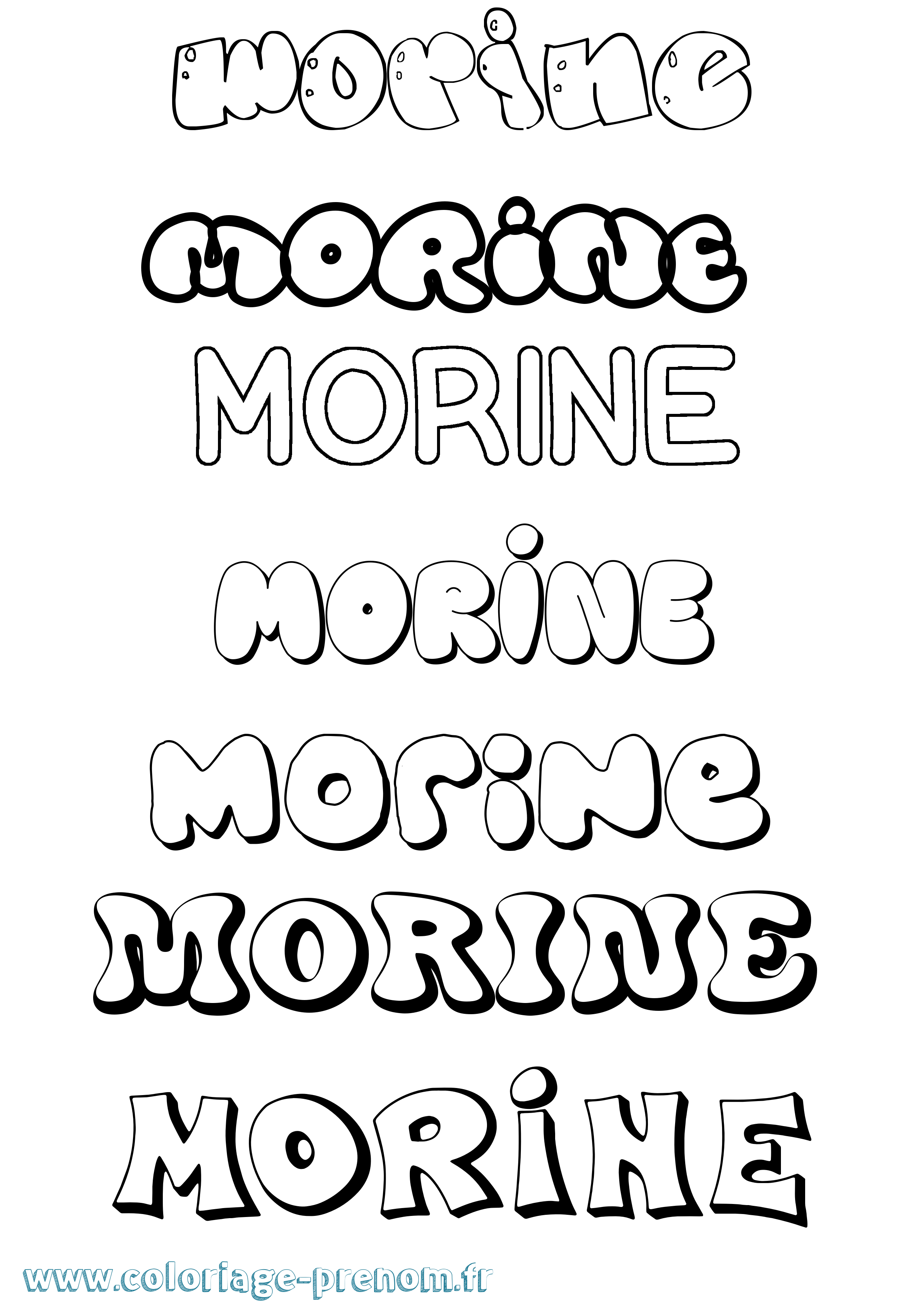 Coloriage Morine Bubble Coloriage prénom Morine Bubble