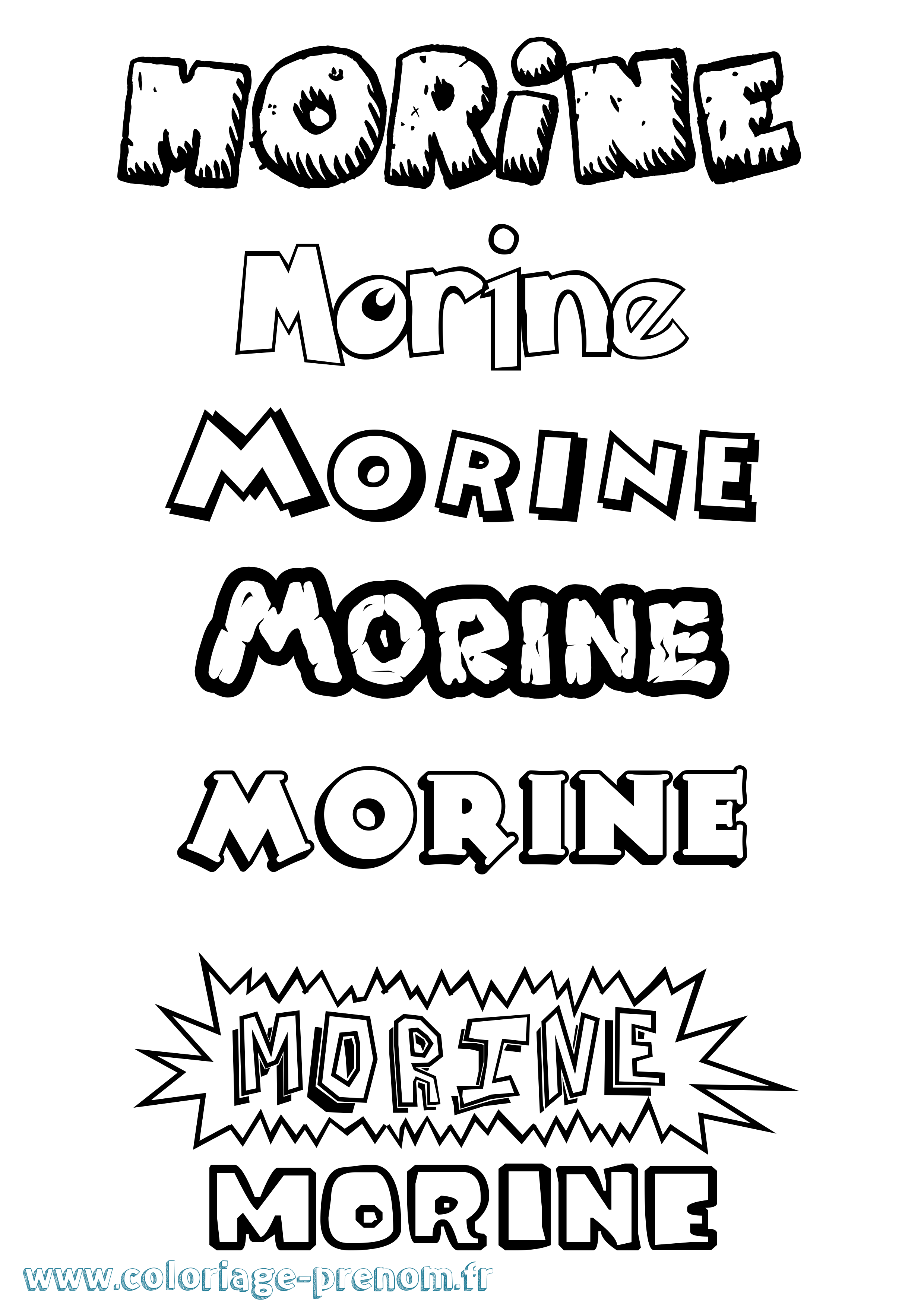 Coloriage Morine Dessin Animé Coloriage prénom Morine Dessin Animé