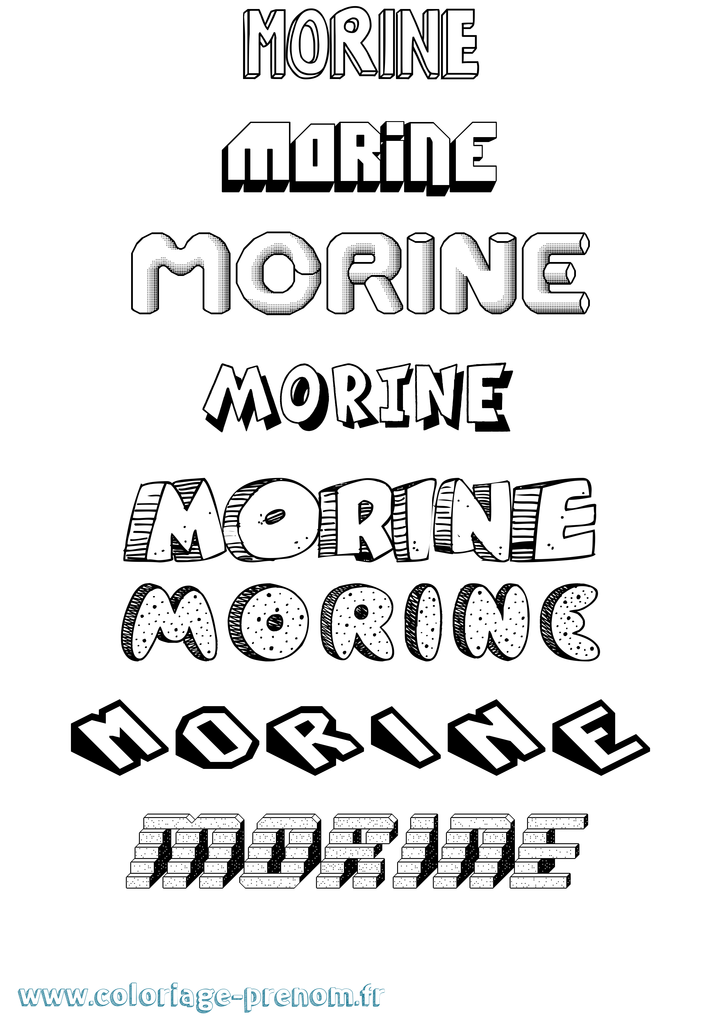 Coloriage Morine Effet 3D Coloriage prénom Morine Effet 3D