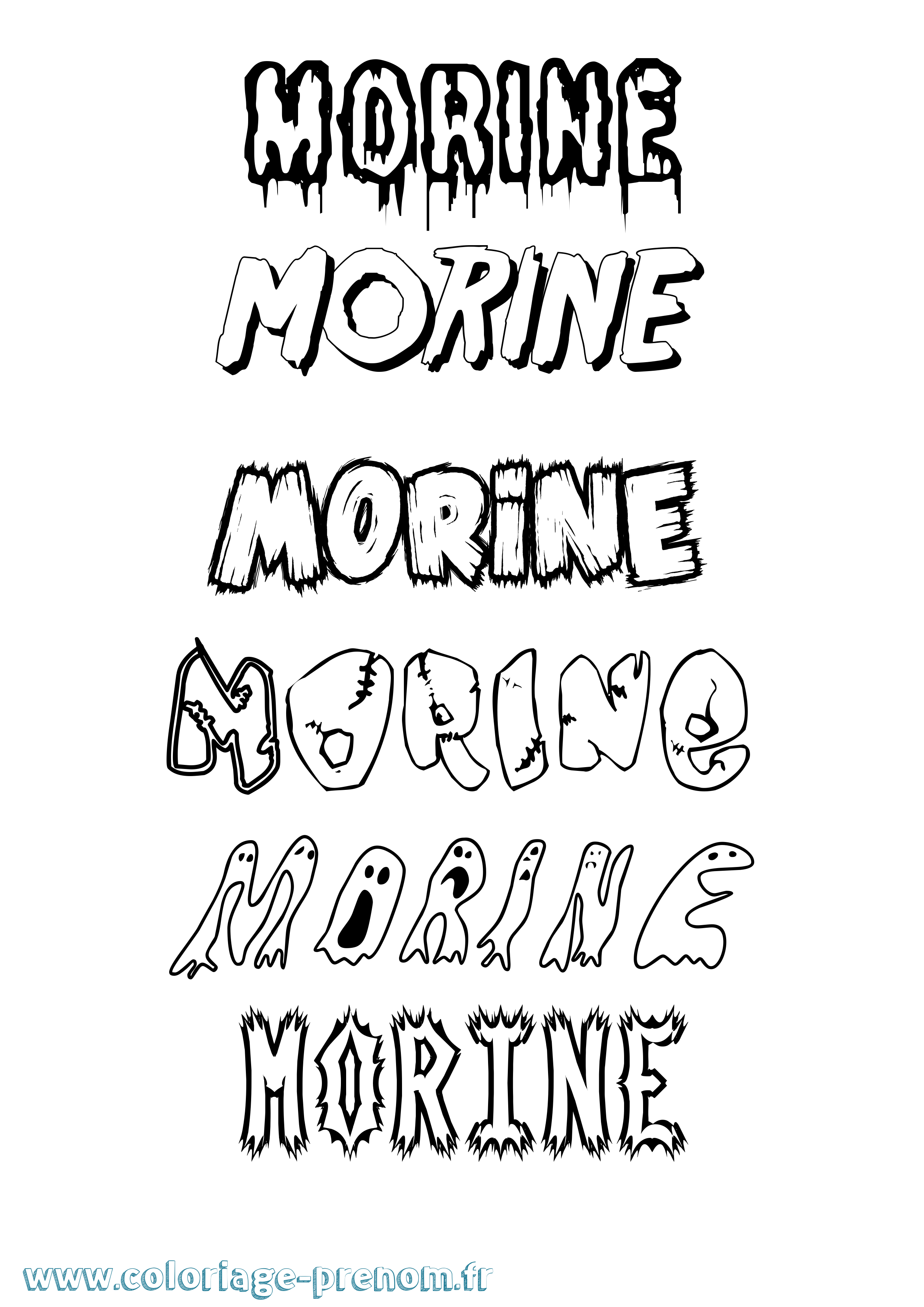 Coloriage Morine Frisson Coloriage prénom Morine Frisson