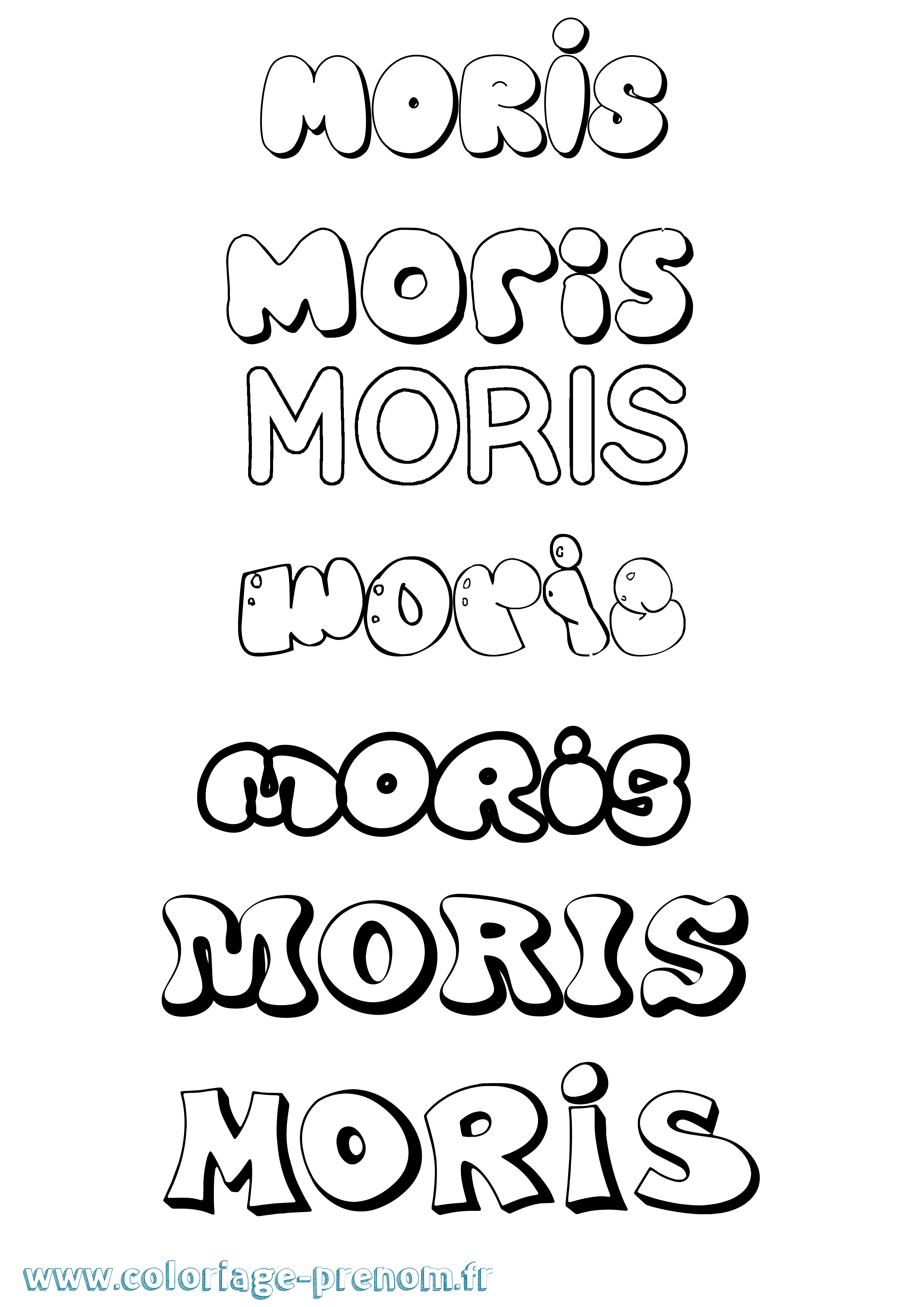 Coloriage Moris Bubble Coloriage prénom Moris Bubble