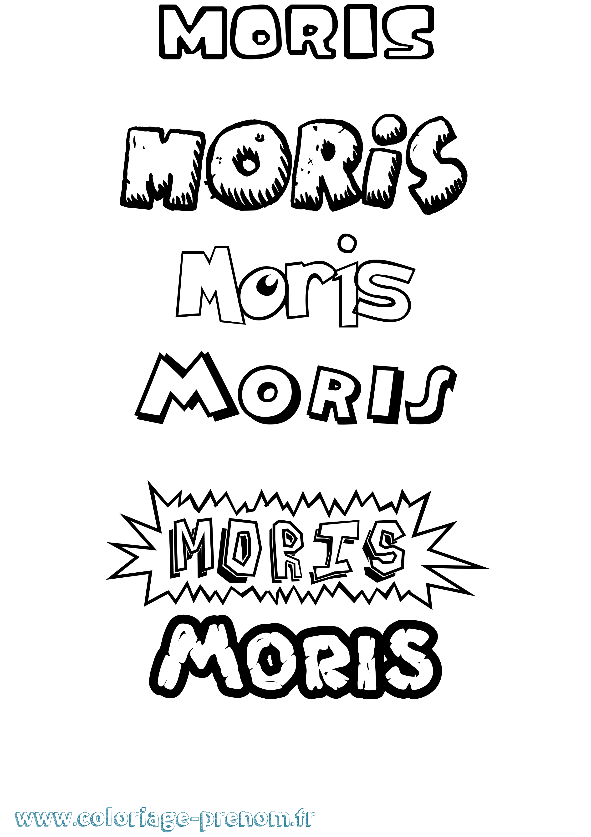 Coloriage Moris Dessin Animé Coloriage prénom Moris Dessin Animé
