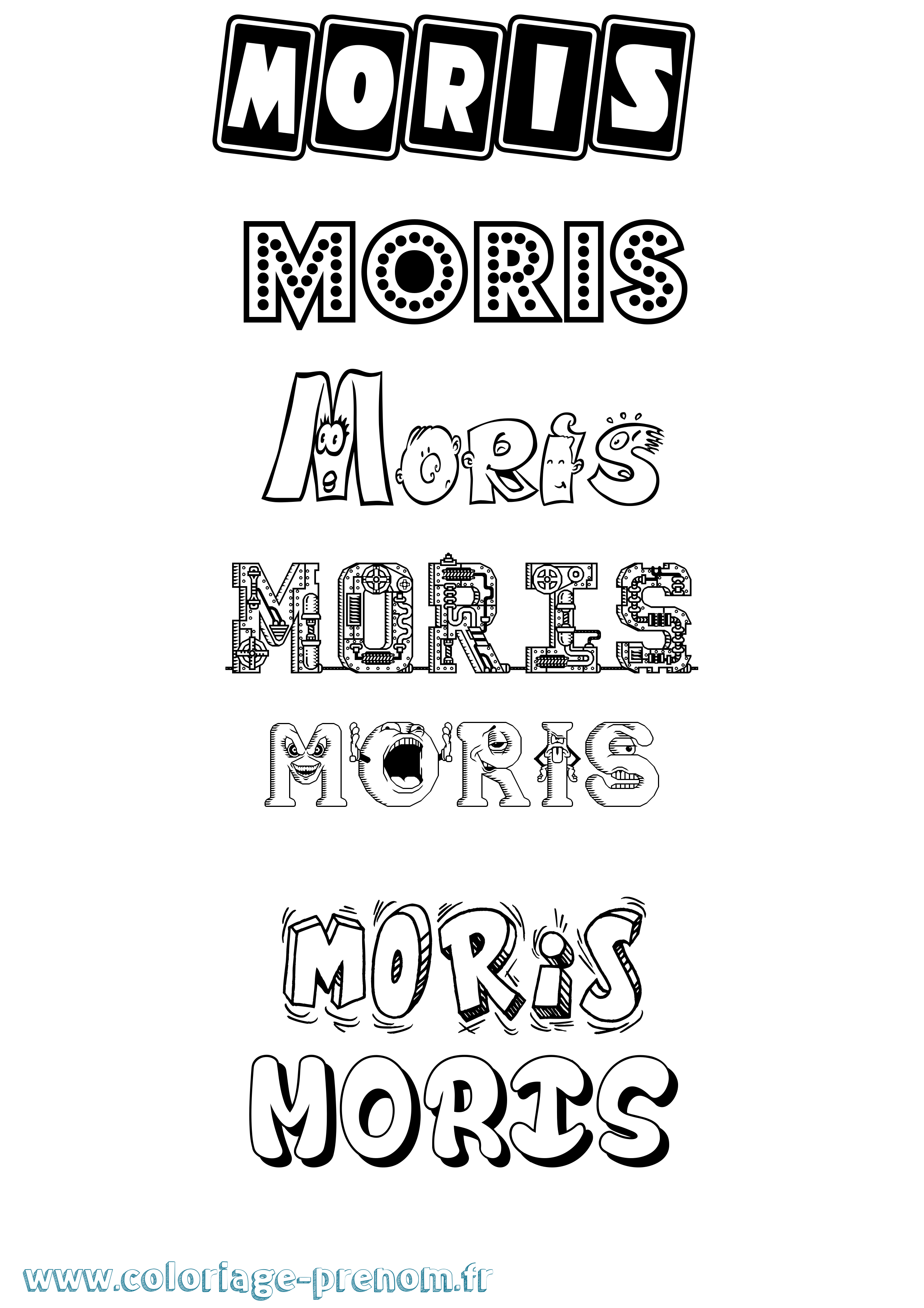 Coloriage Moris Fun Coloriage prénom Moris Fun