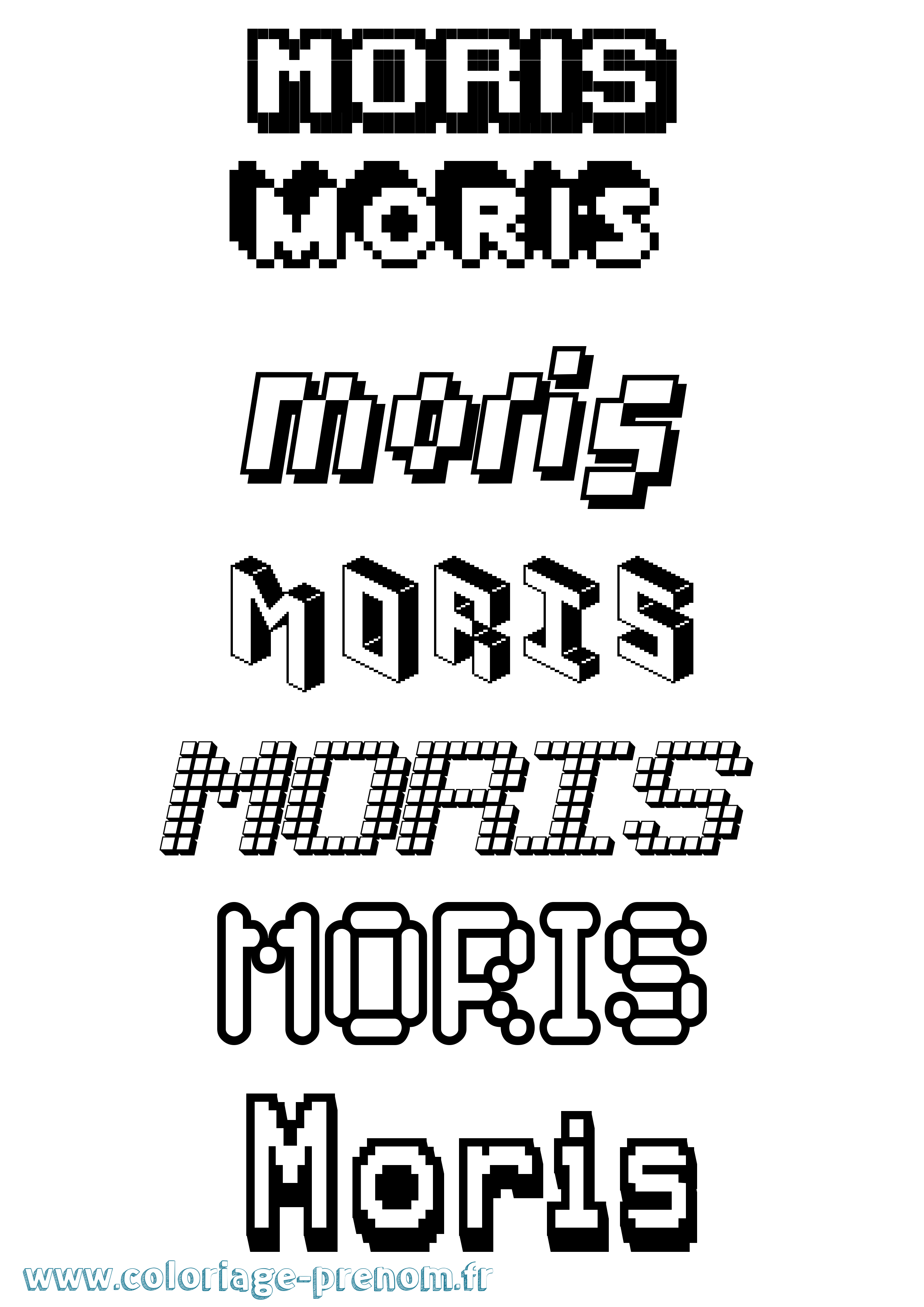 Coloriage Moris Pixel Coloriage prénom Moris Pixel
