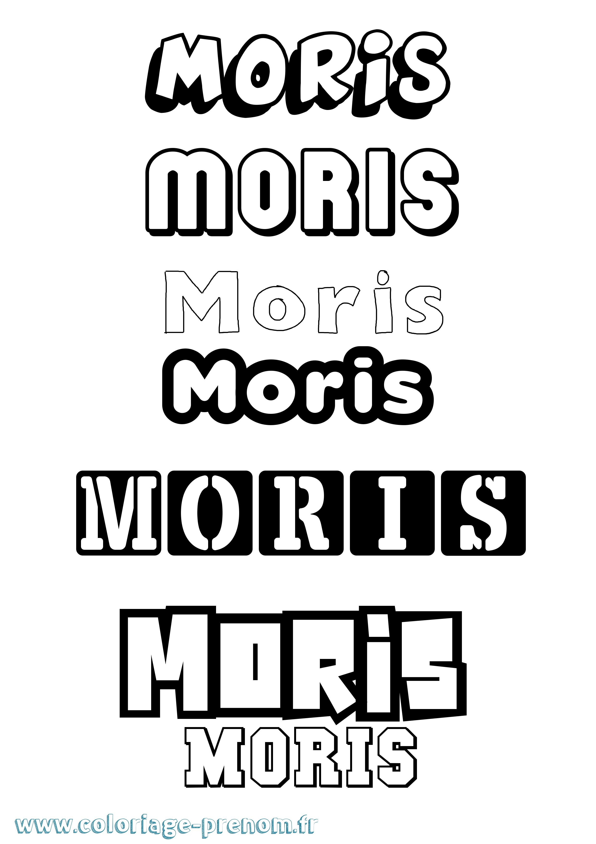 Coloriage Moris Simple Coloriage prénom Moris Simple