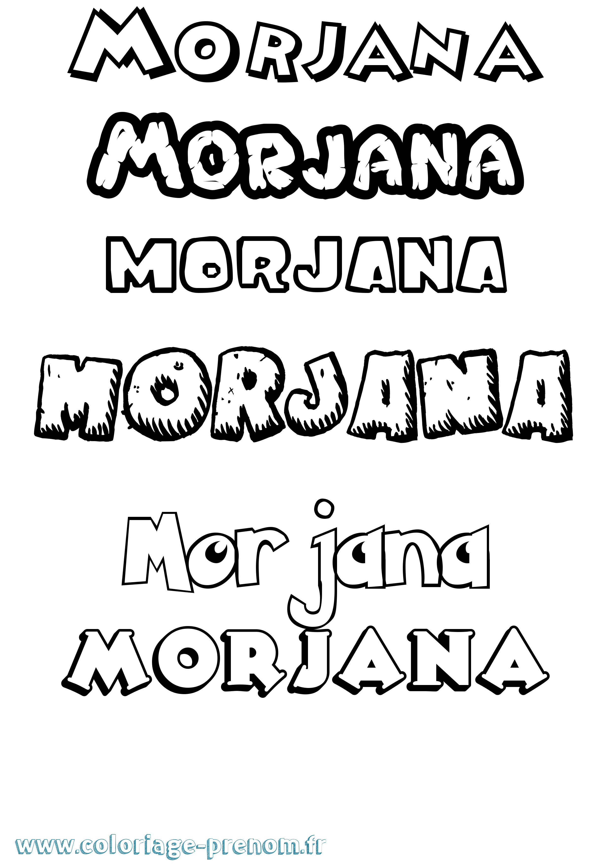 Coloriage Morjana Dessin Animé Coloriage prénom Morjana Dessin Animé