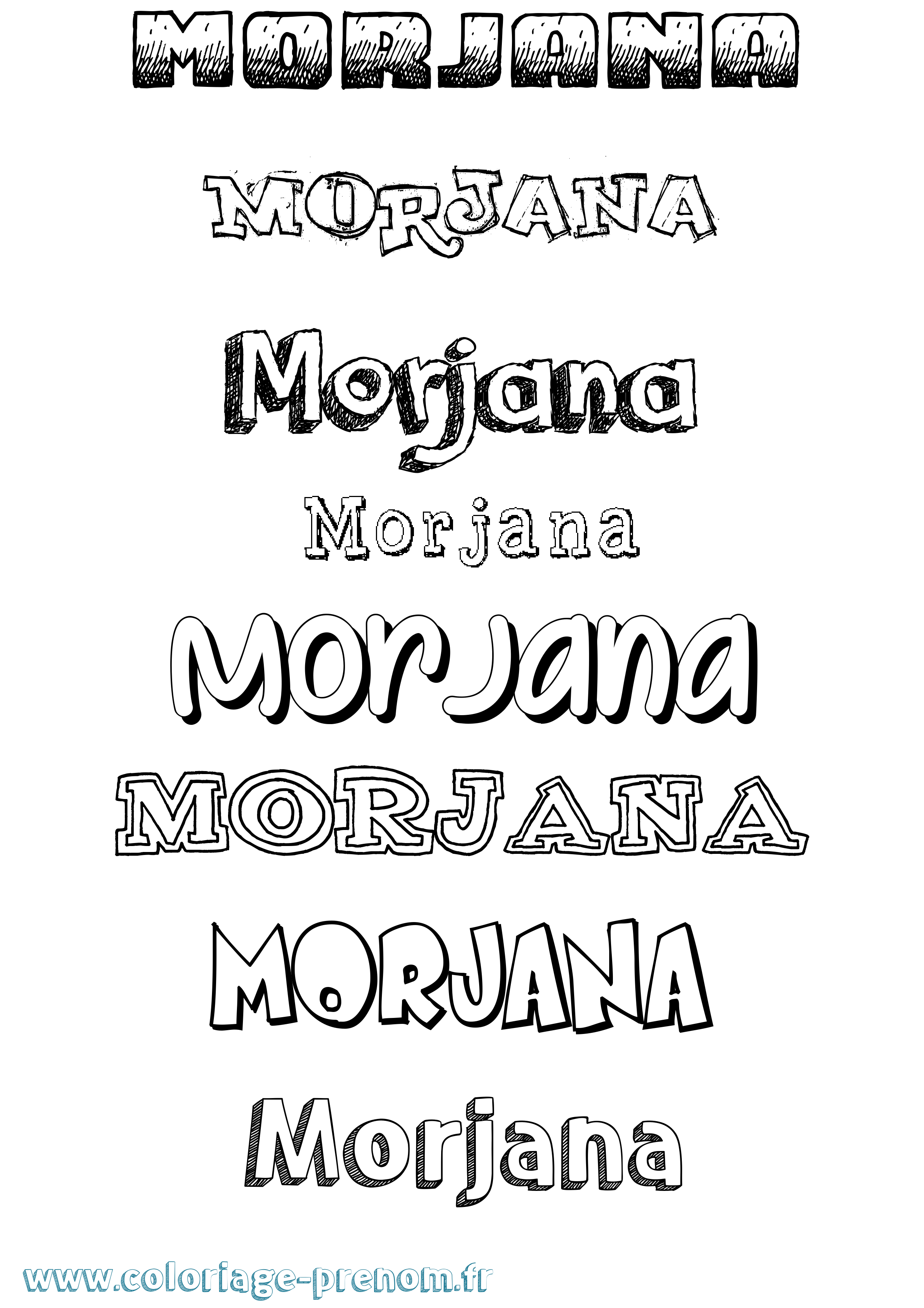Coloriage Morjana Dessiné Coloriage prénom Morjana Dessiné