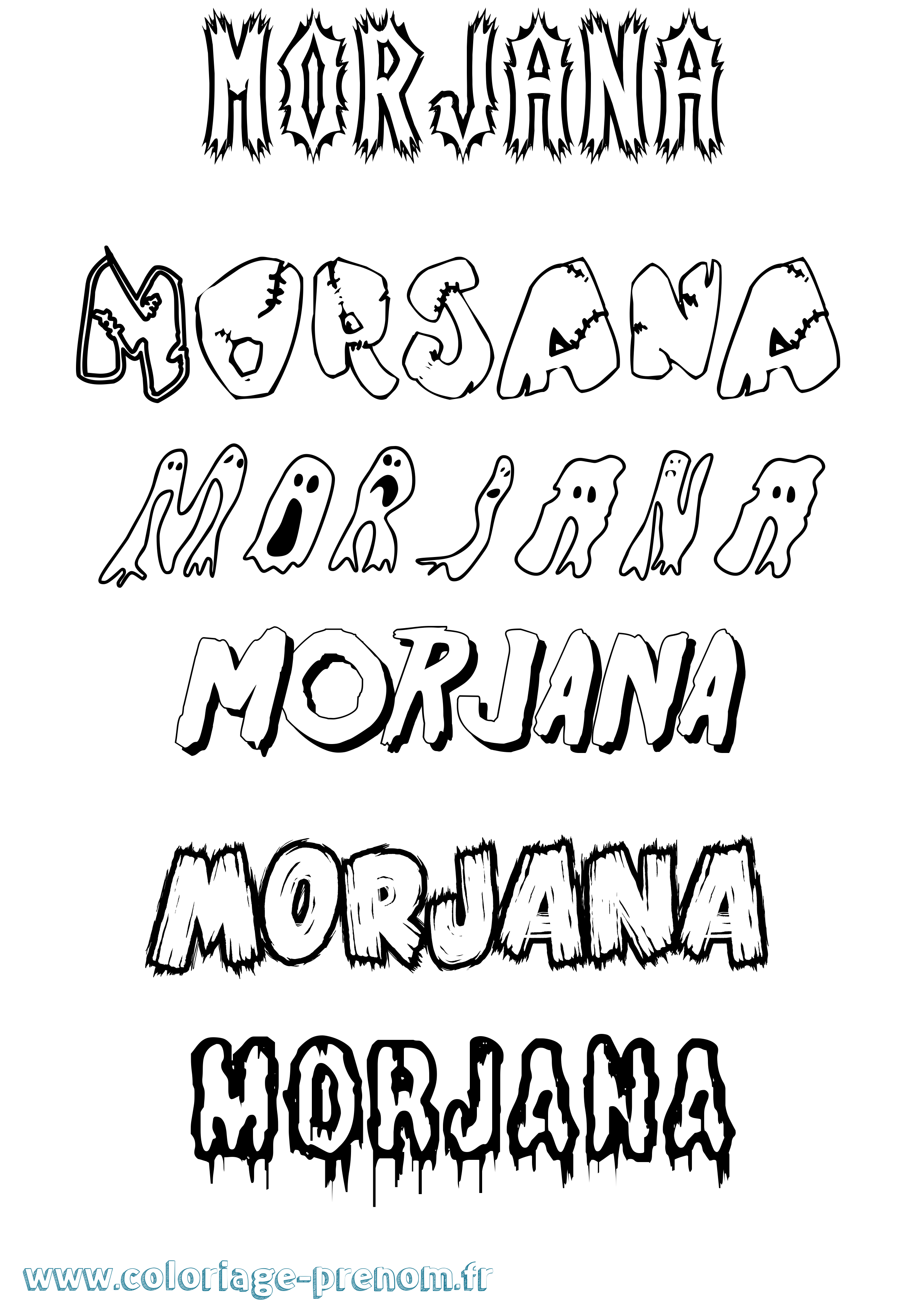 Coloriage Morjana Frisson Coloriage prénom Morjana Frisson