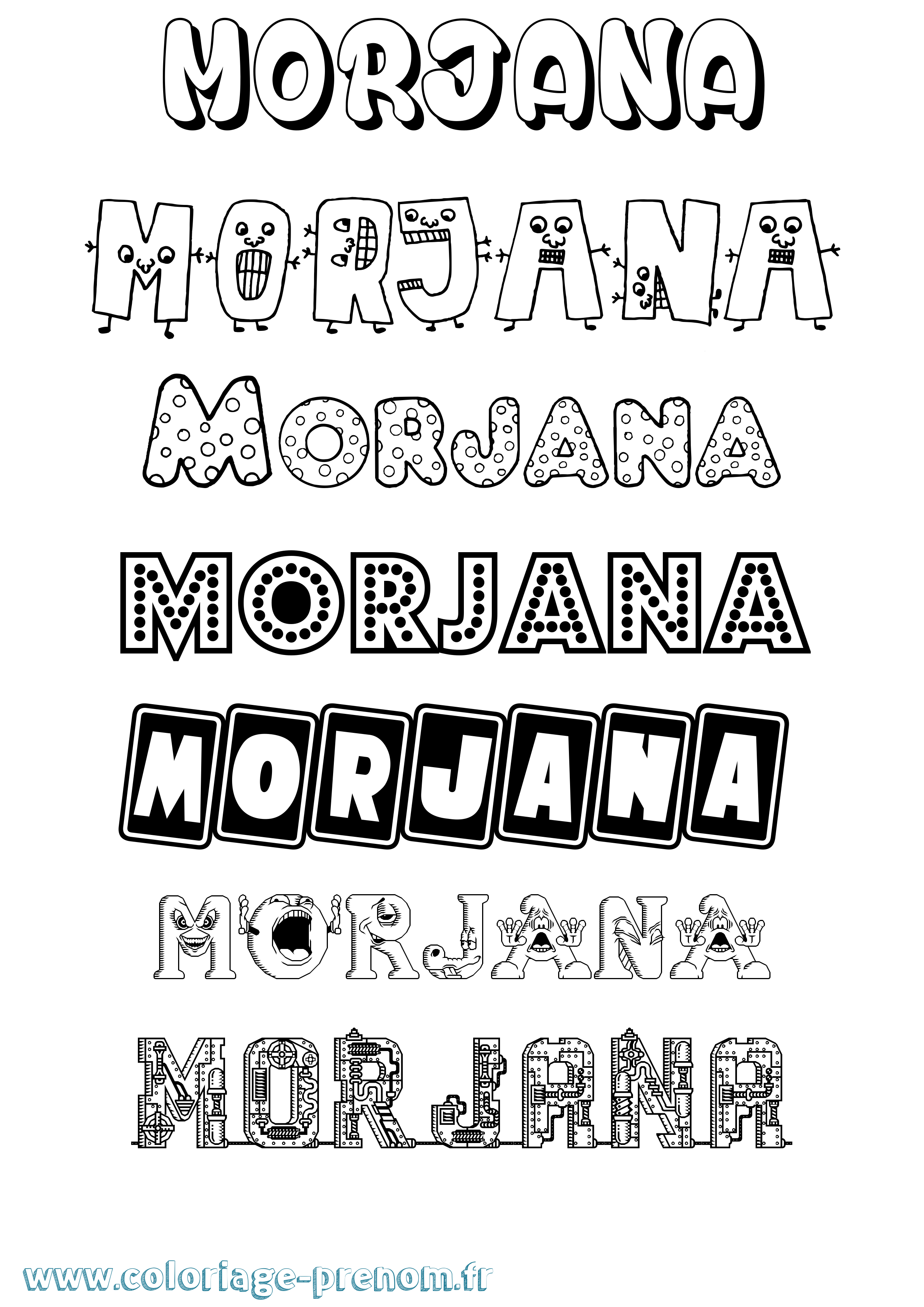 Coloriage Morjana Fun Coloriage prénom Morjana Fun