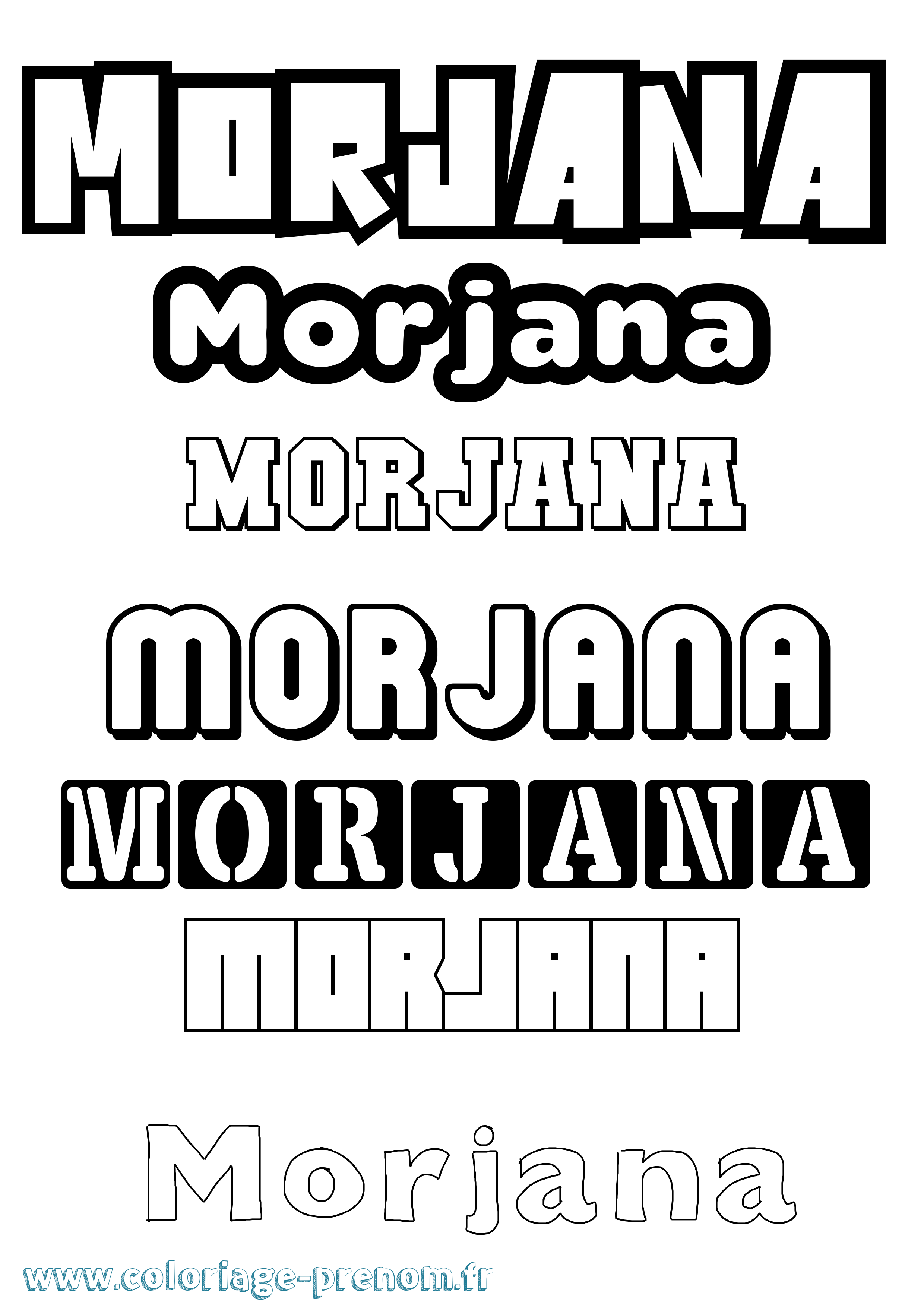 Coloriage Morjana Simple Coloriage prénom Morjana Simple