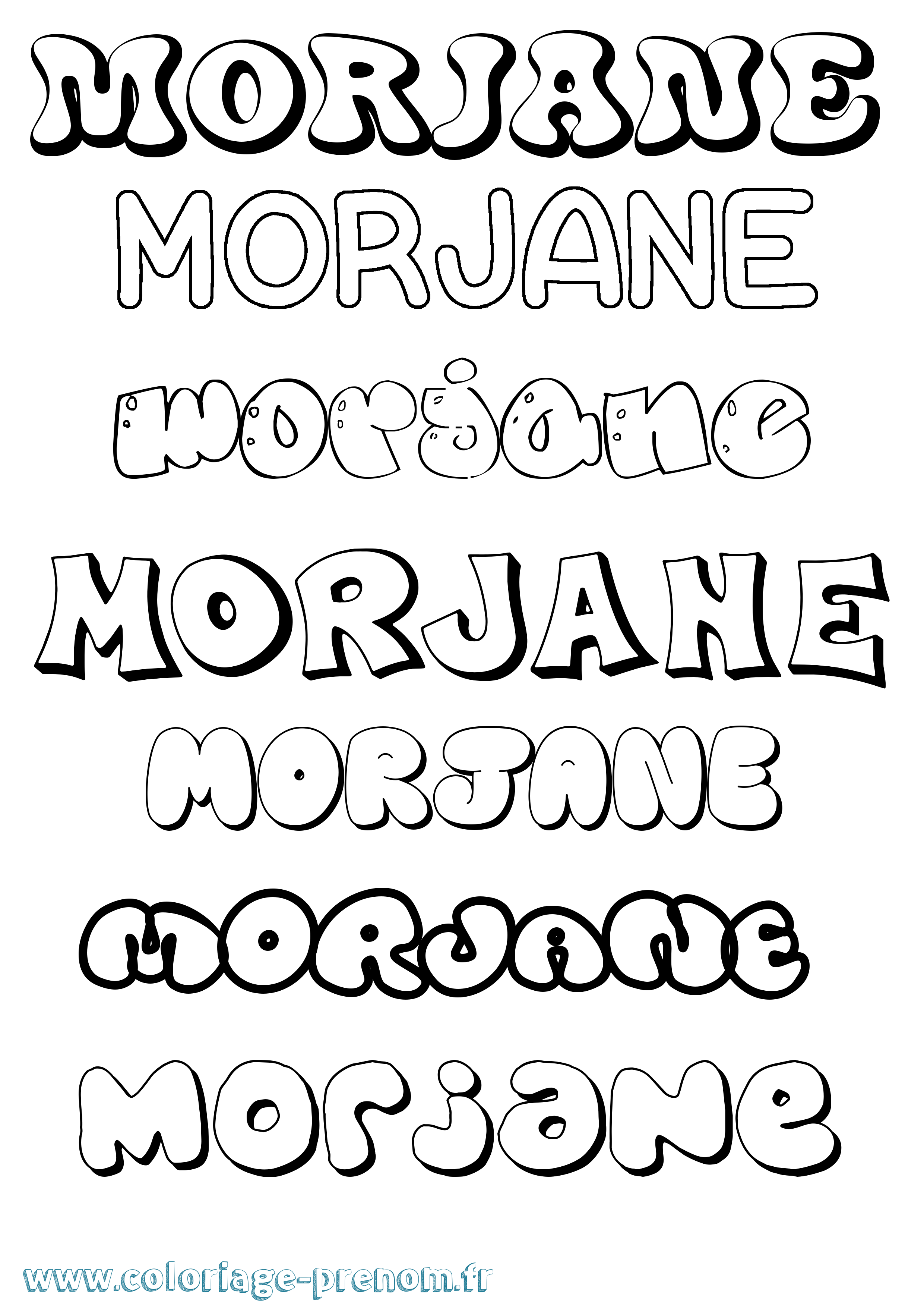 Coloriage Morjane Bubble Coloriage prénom Morjane Bubble