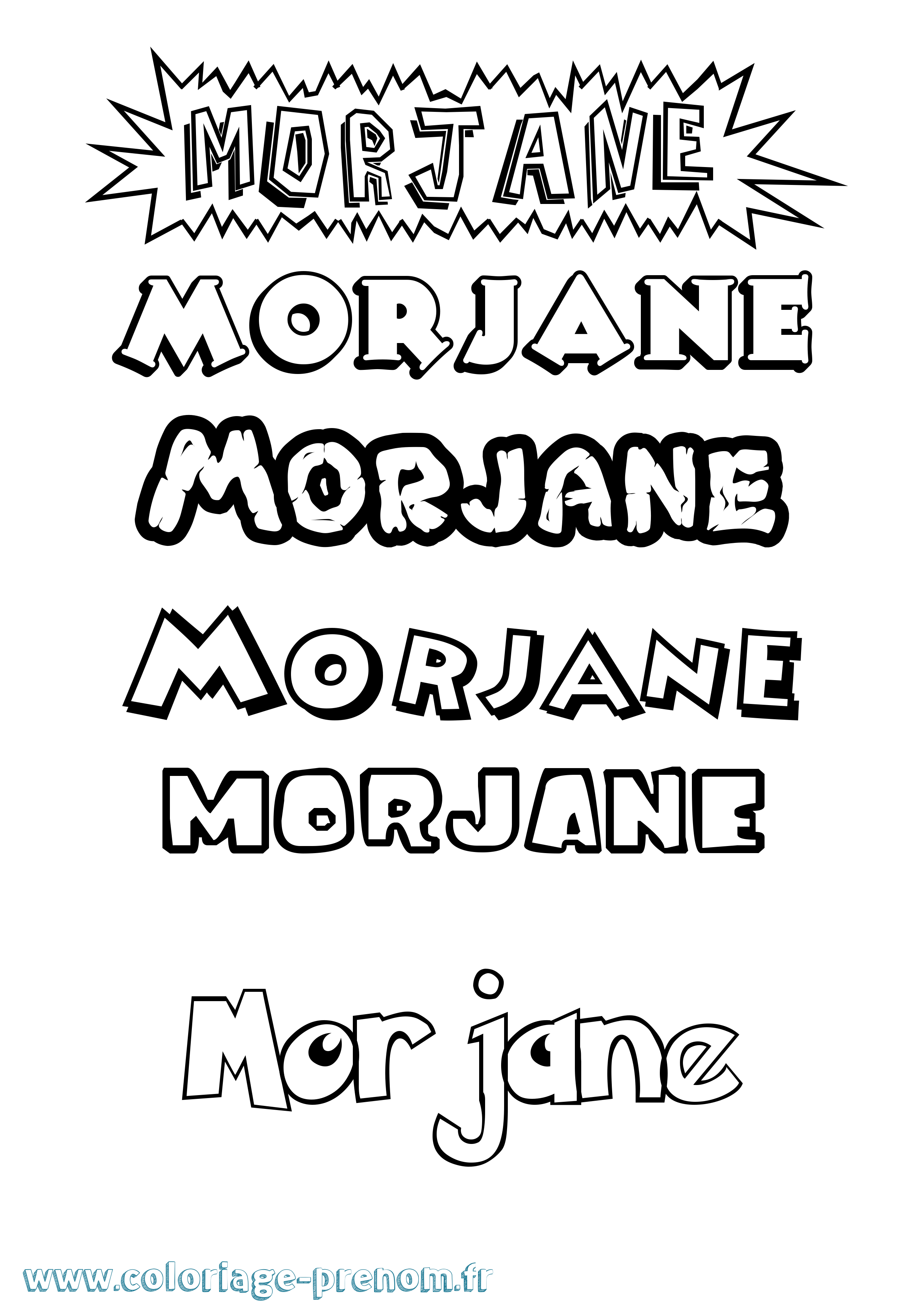 Coloriage Morjane Dessin Animé Coloriage prénom Morjane Dessin Animé