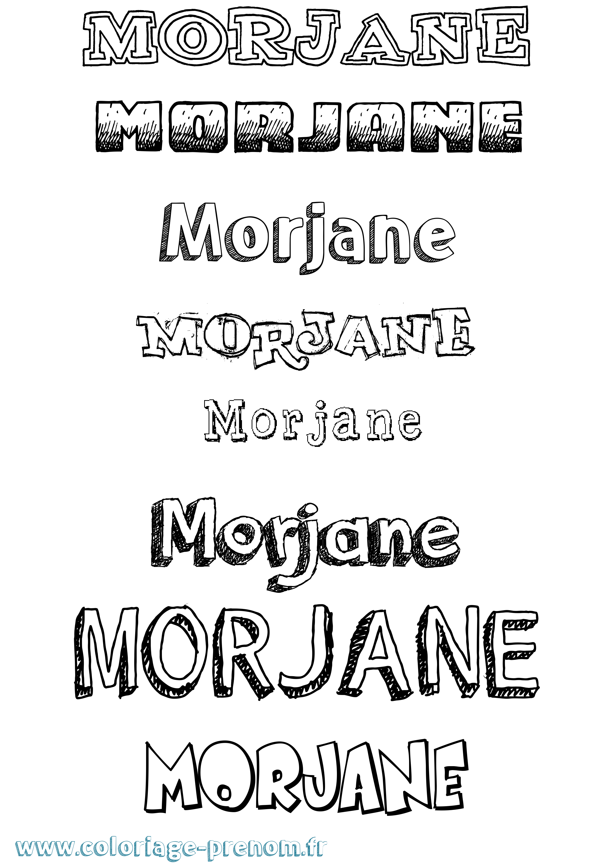Coloriage Morjane Dessiné Coloriage prénom Morjane Dessiné
