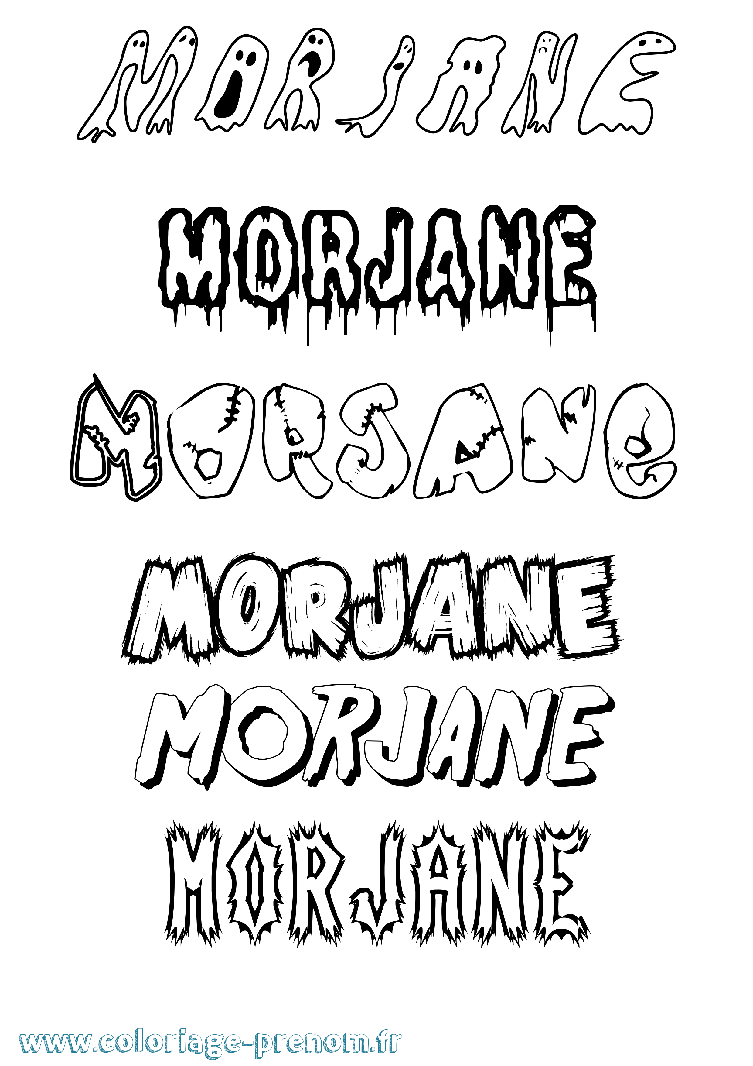 Coloriage Morjane Frisson Coloriage prénom Morjane Frisson