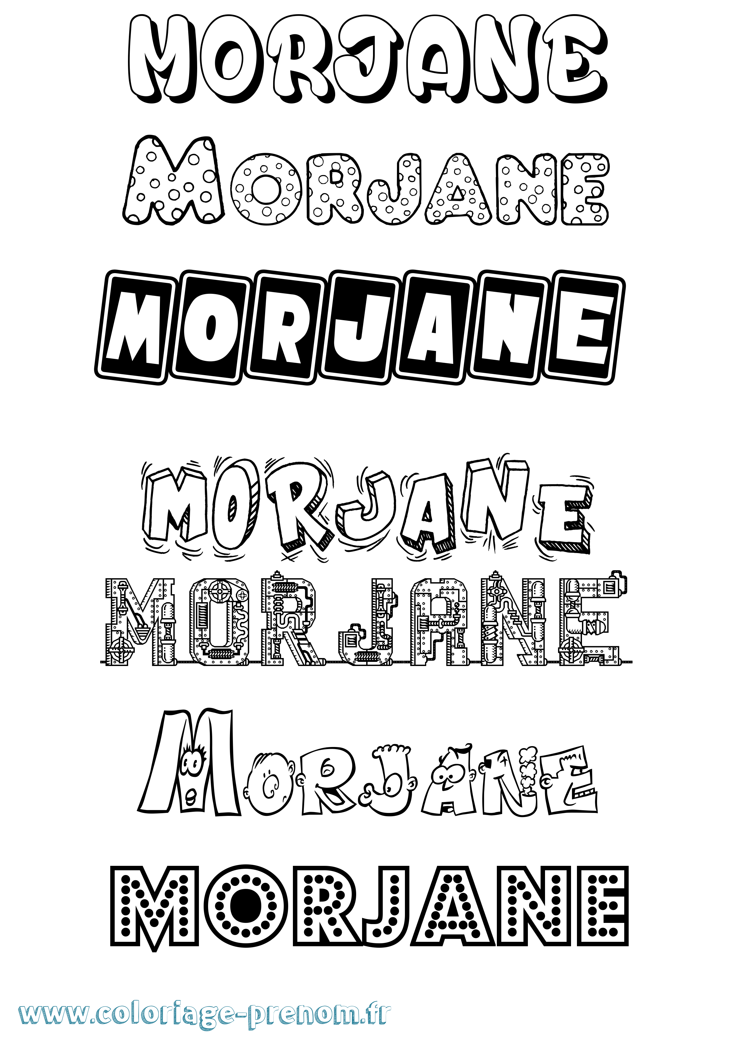 Coloriage Morjane Fun Coloriage prénom Morjane Fun