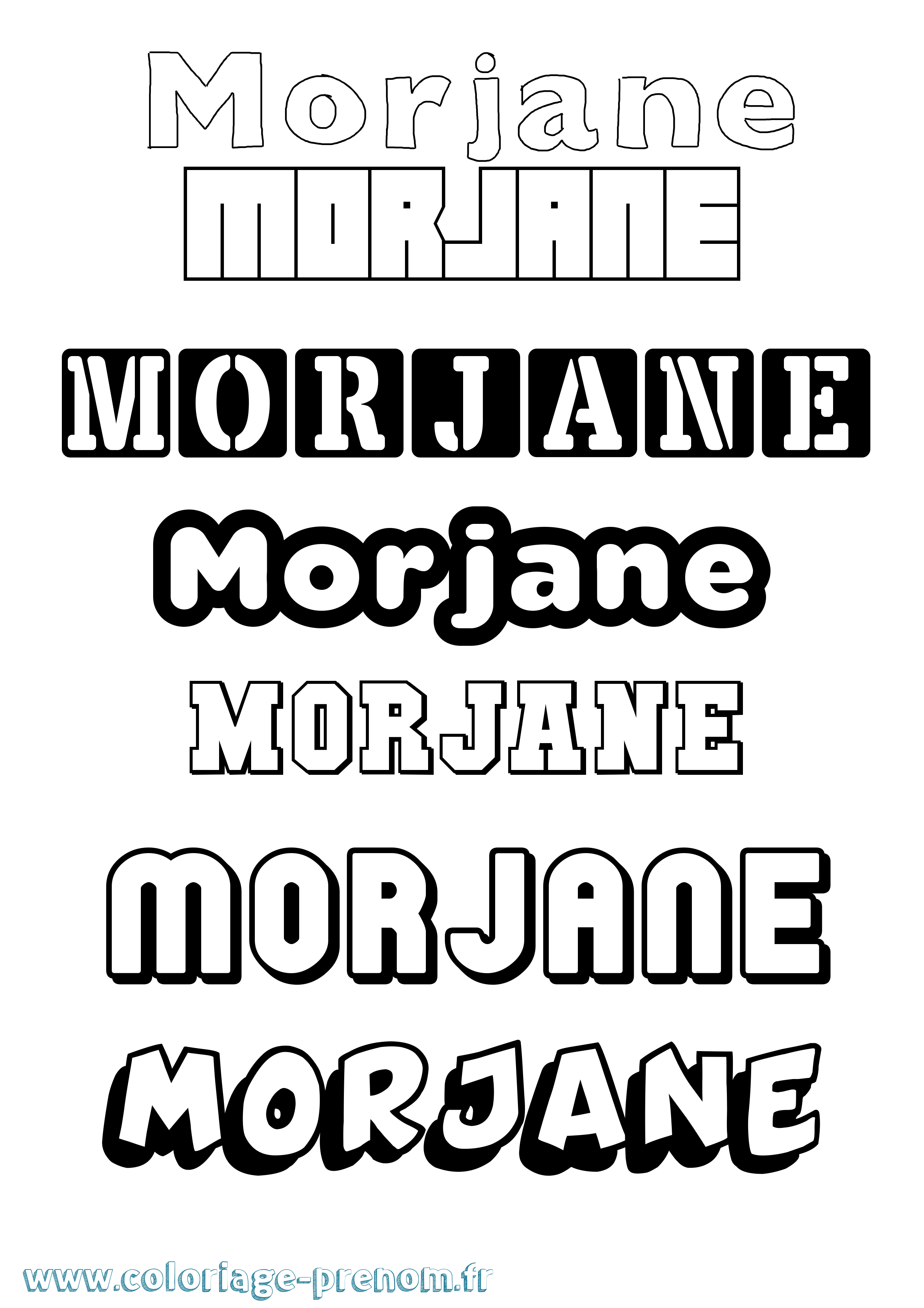 Coloriage Morjane Simple Coloriage prénom Morjane Simple