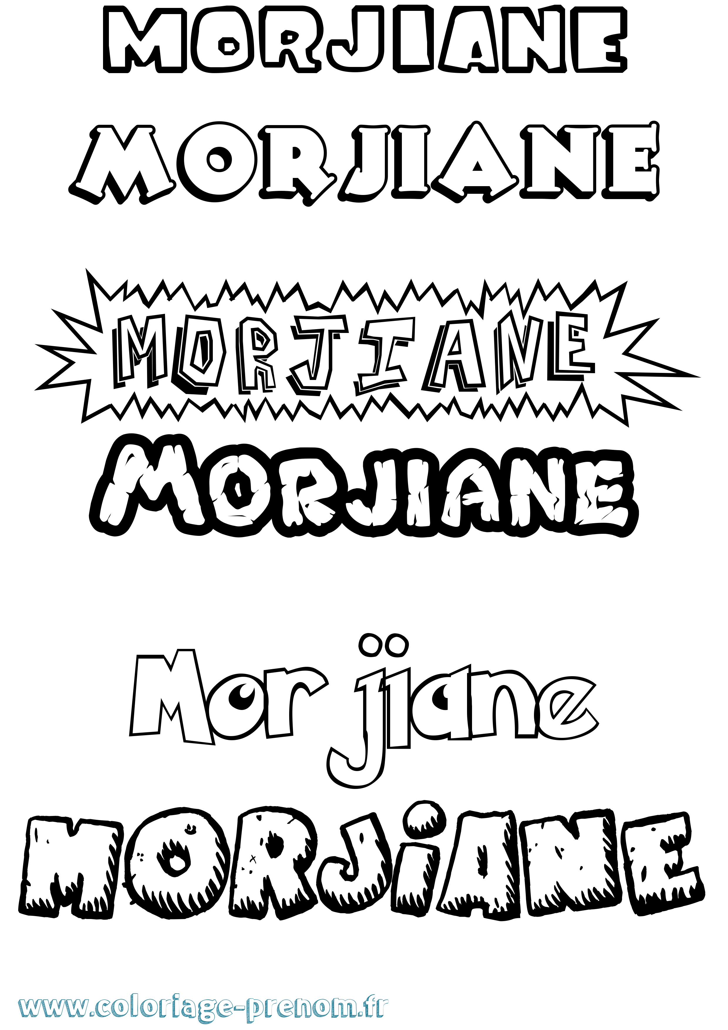Coloriage Morjiane Dessin Animé Coloriage prénom Morjiane Dessin Animé