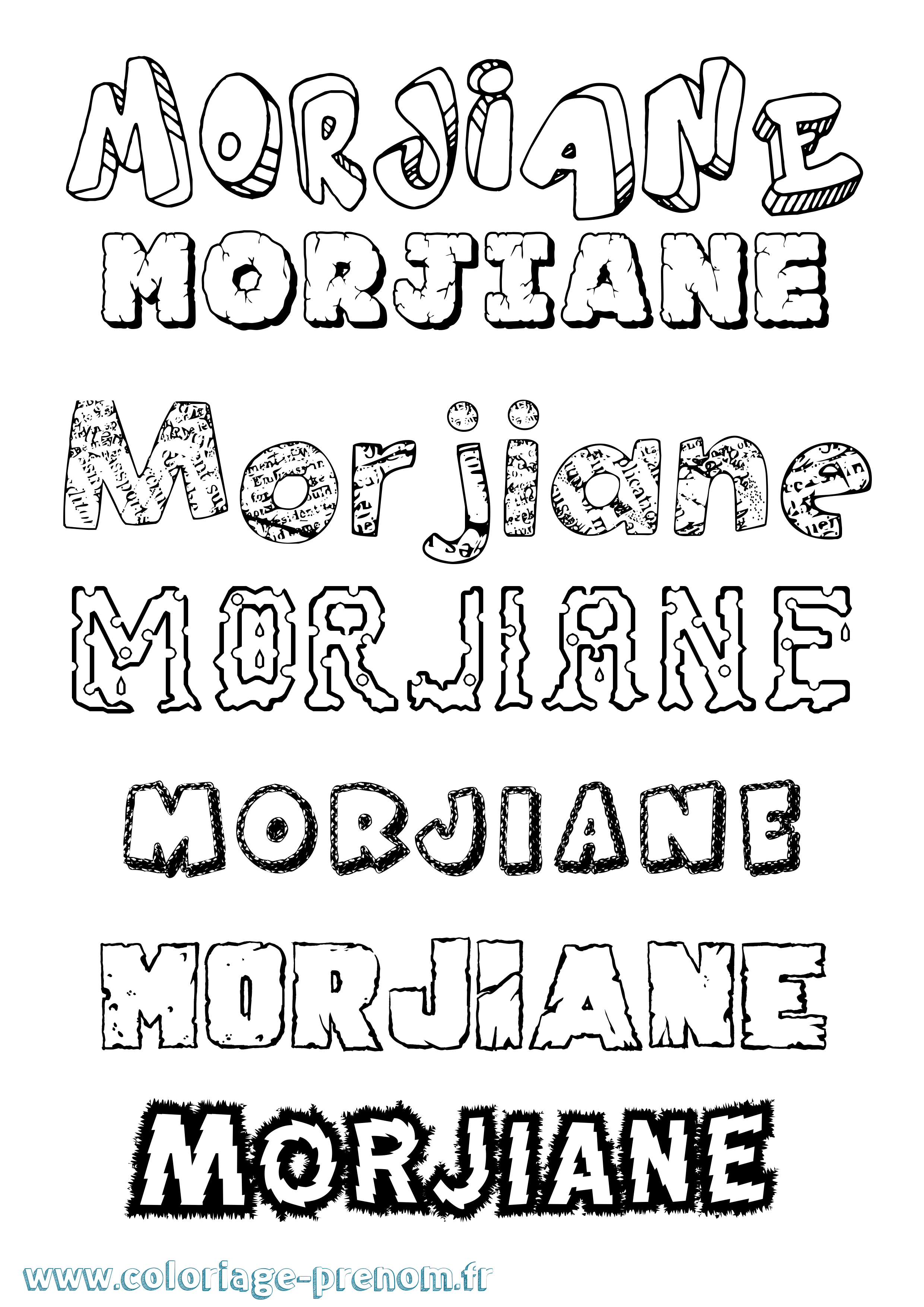 Coloriage Morjiane Destructuré Coloriage prénom Morjiane Destructuré
