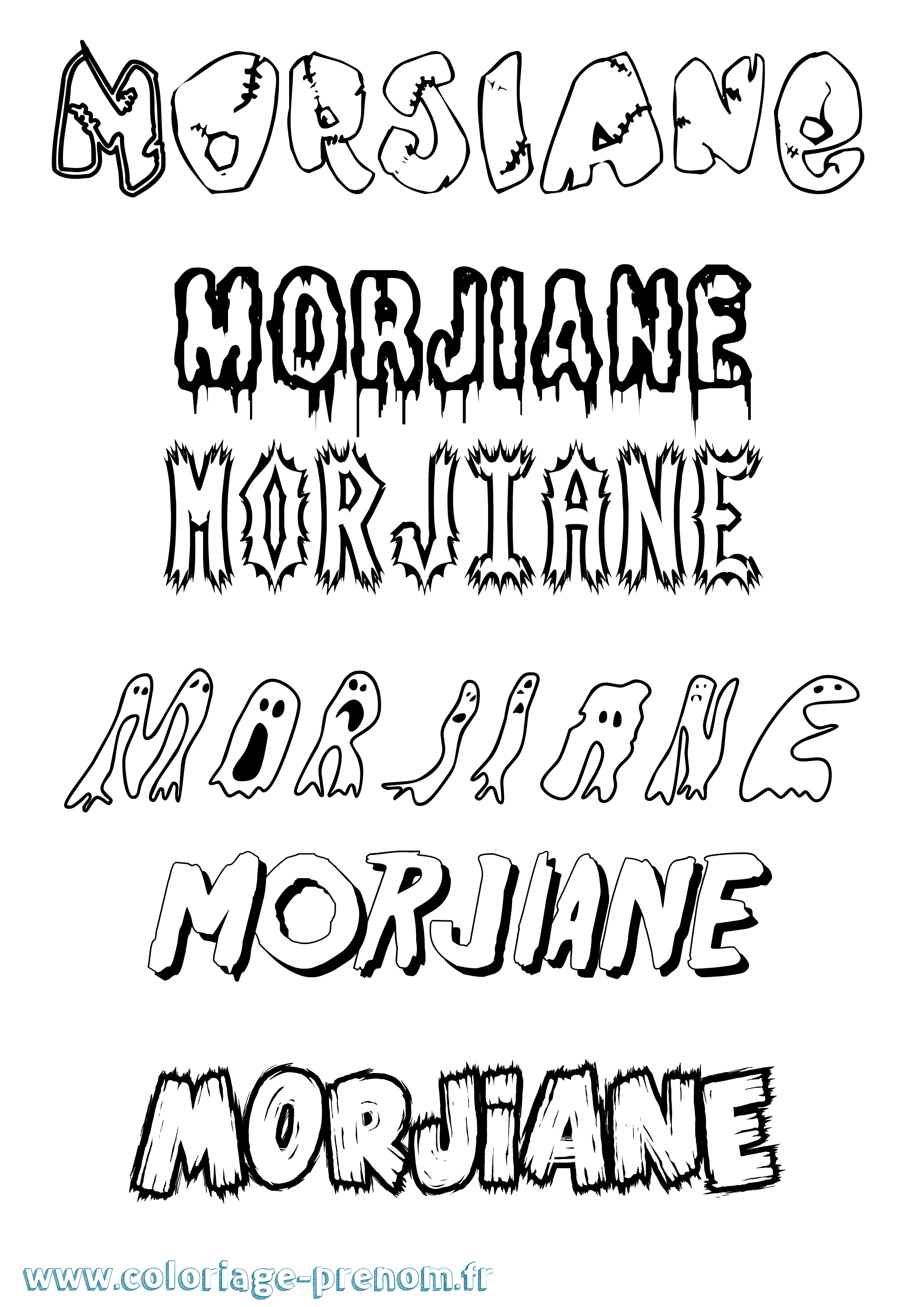 Coloriage Morjiane Frisson Coloriage prénom Morjiane Frisson