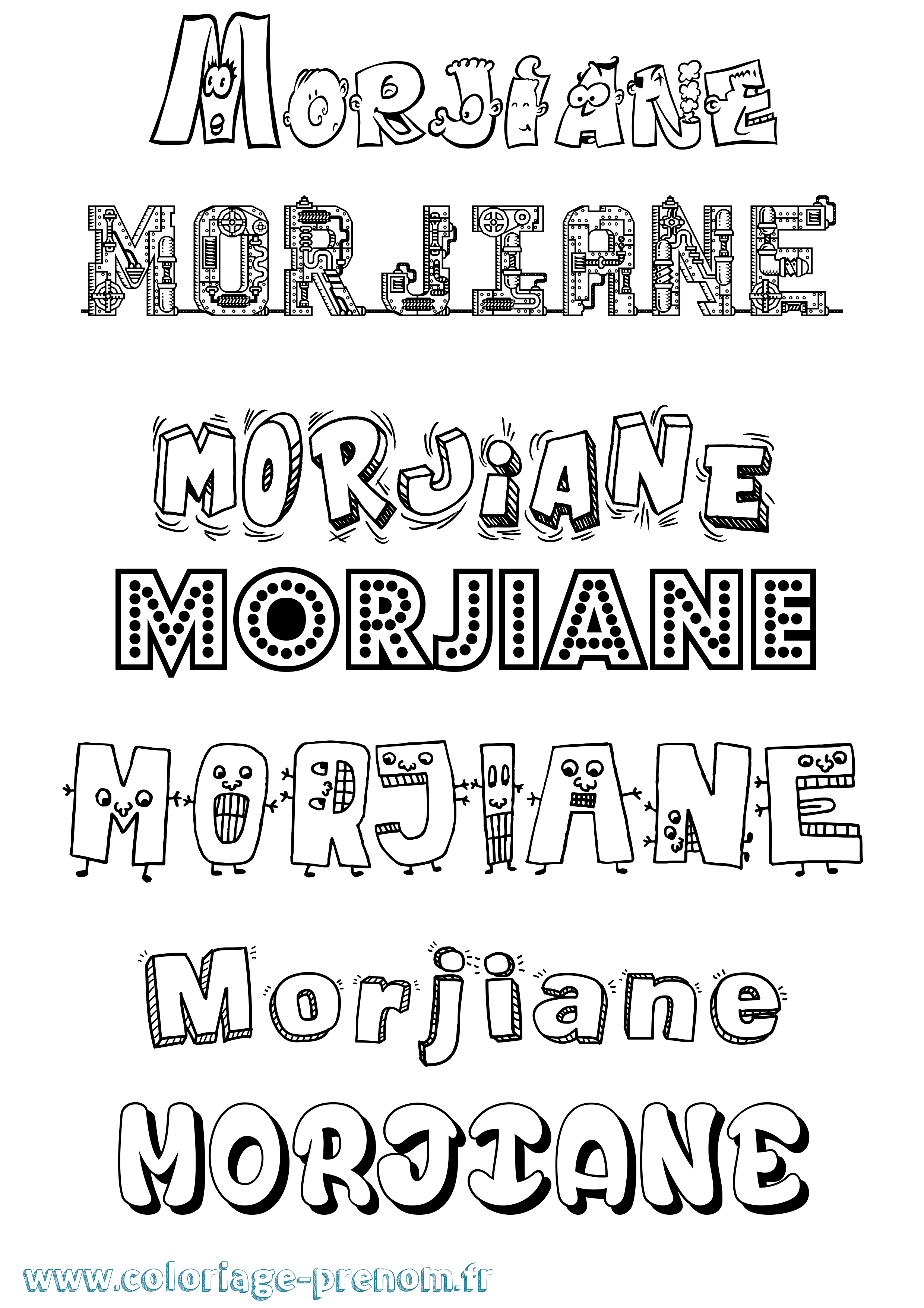 Coloriage Morjiane Fun Coloriage prénom Morjiane Fun