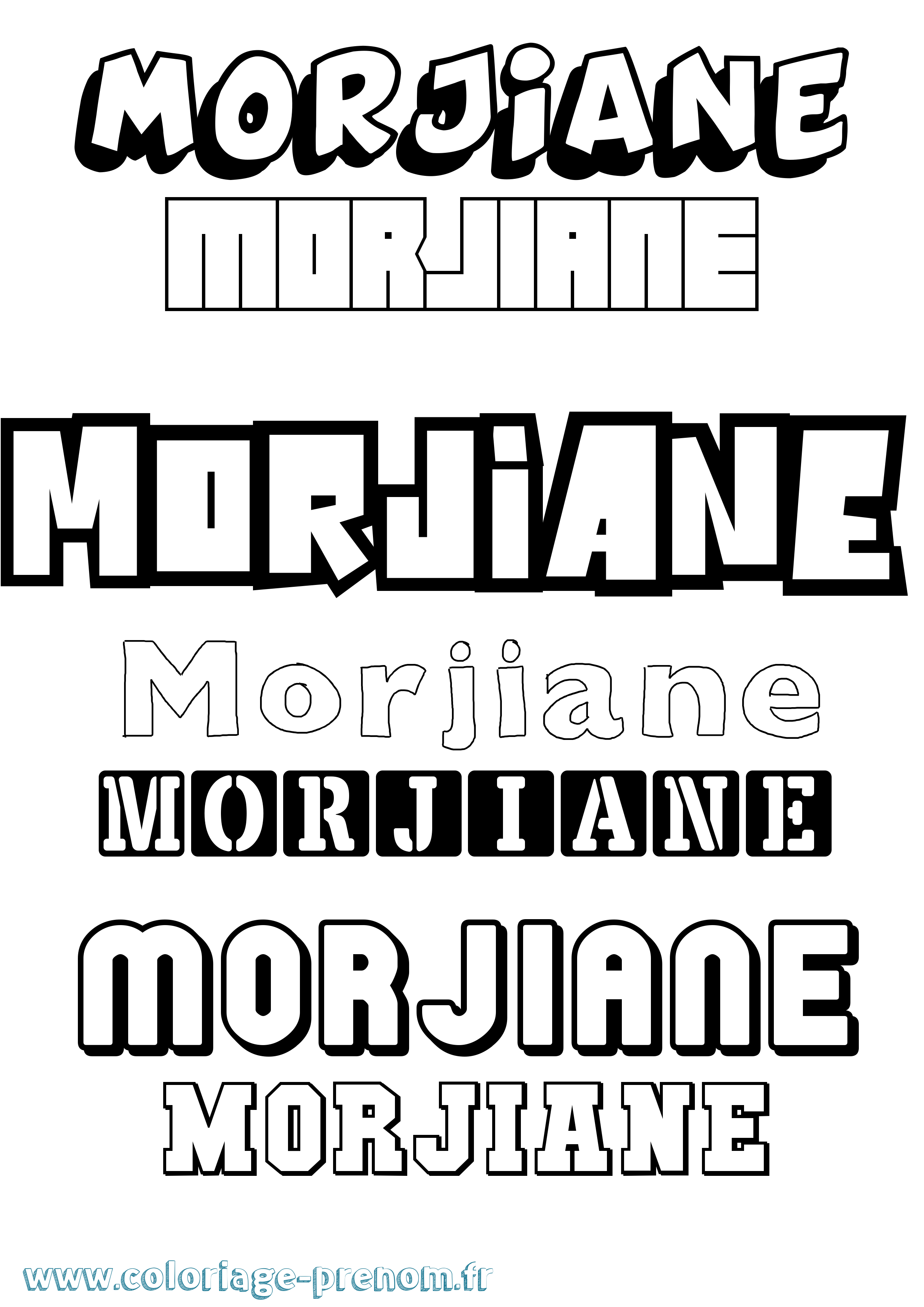 Coloriage Morjiane Simple Coloriage prénom Morjiane Simple