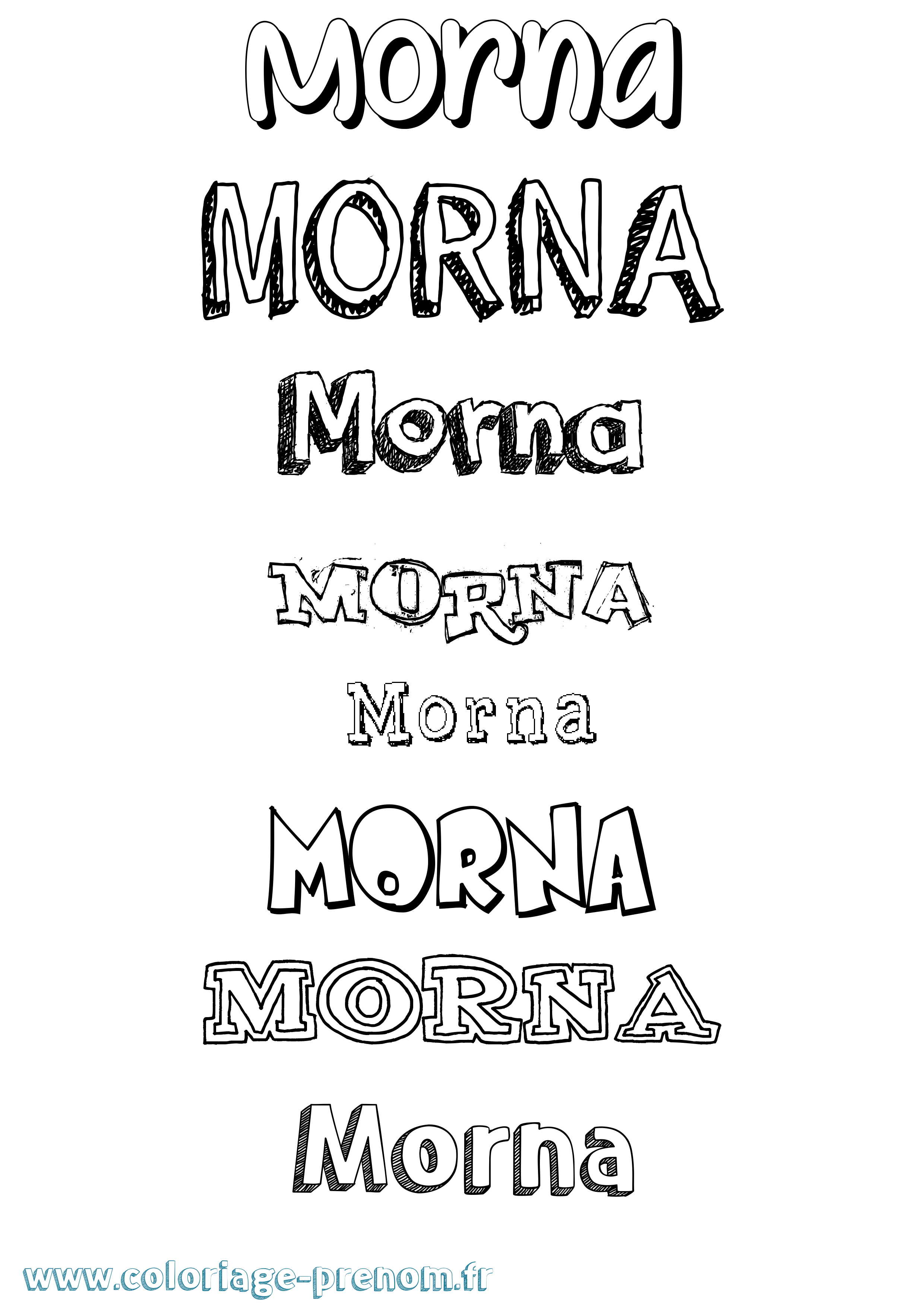 Coloriage Morna Dessiné Coloriage prénom Morna Dessiné