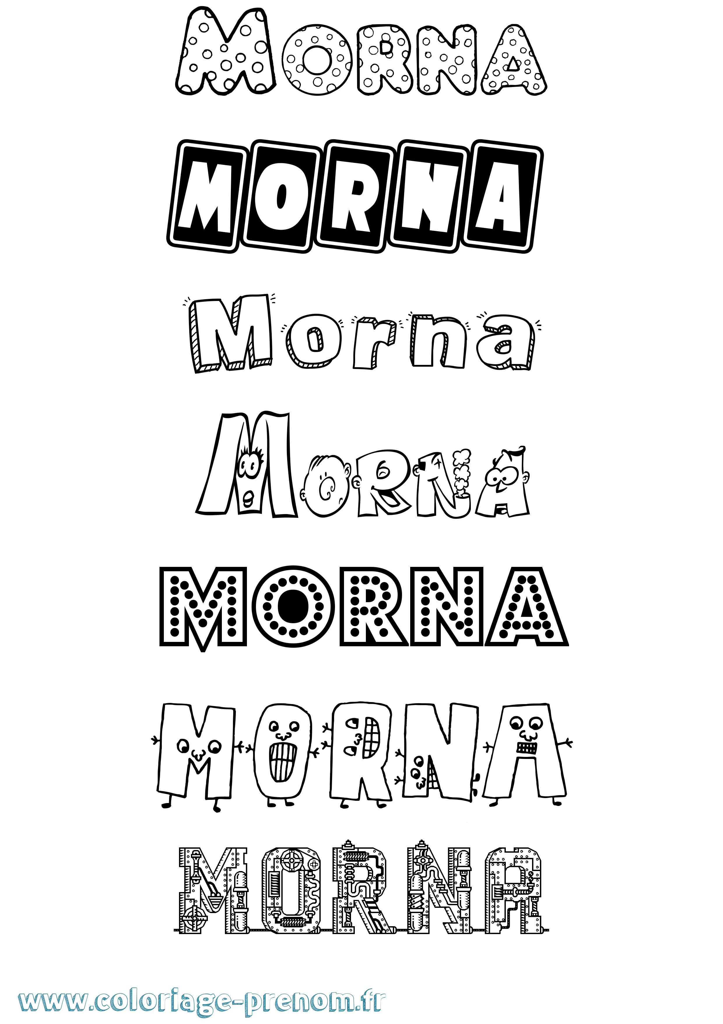 Coloriage Morna Fun Coloriage prénom Morna Fun