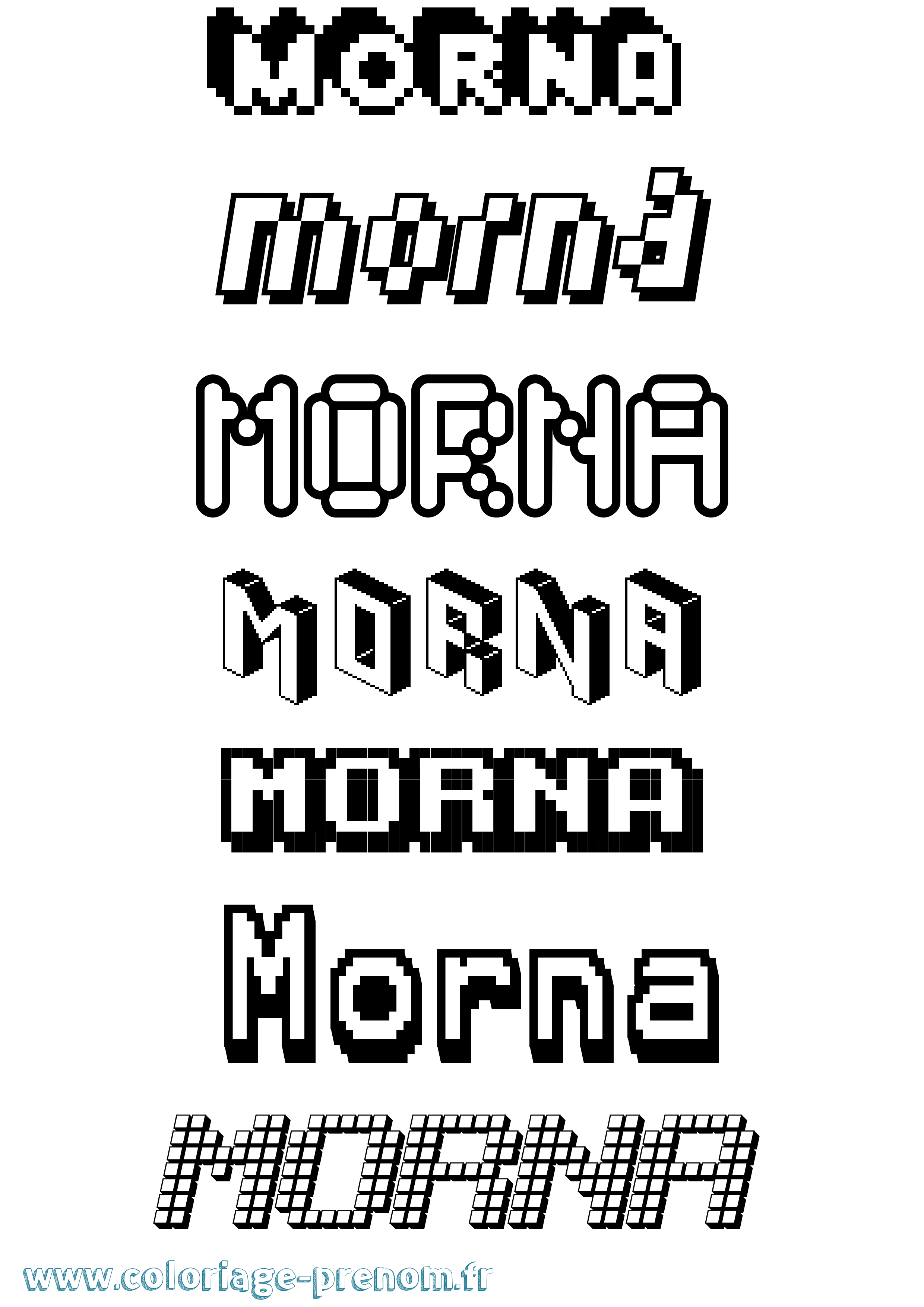 Coloriage Morna Pixel Coloriage prénom Morna Pixel