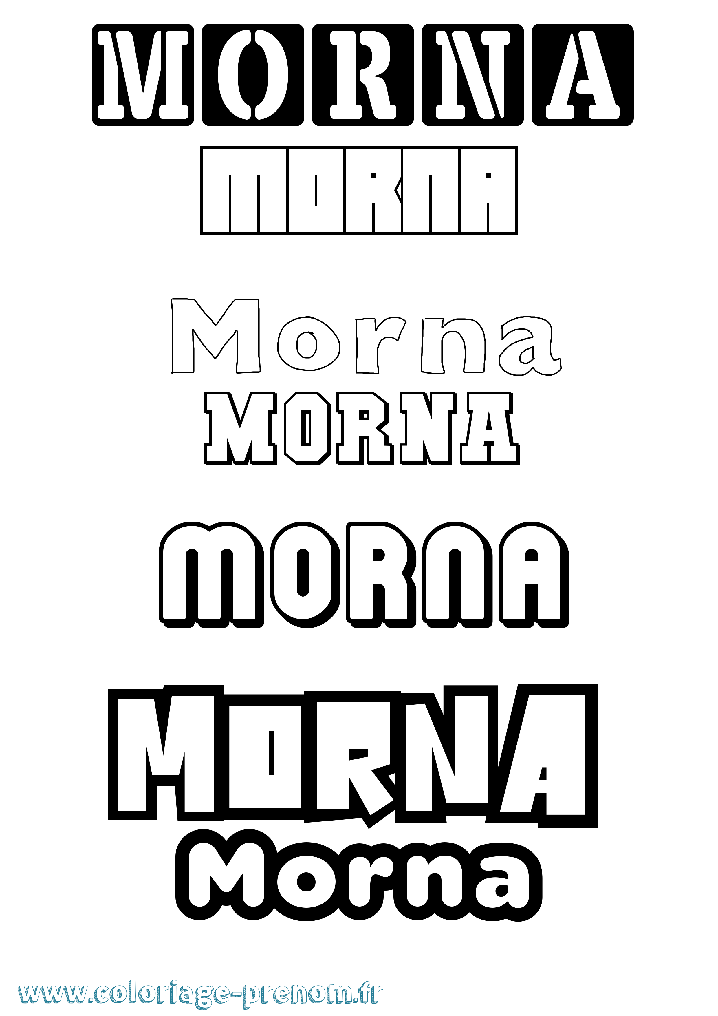 Coloriage Morna Simple Coloriage prénom Morna Simple