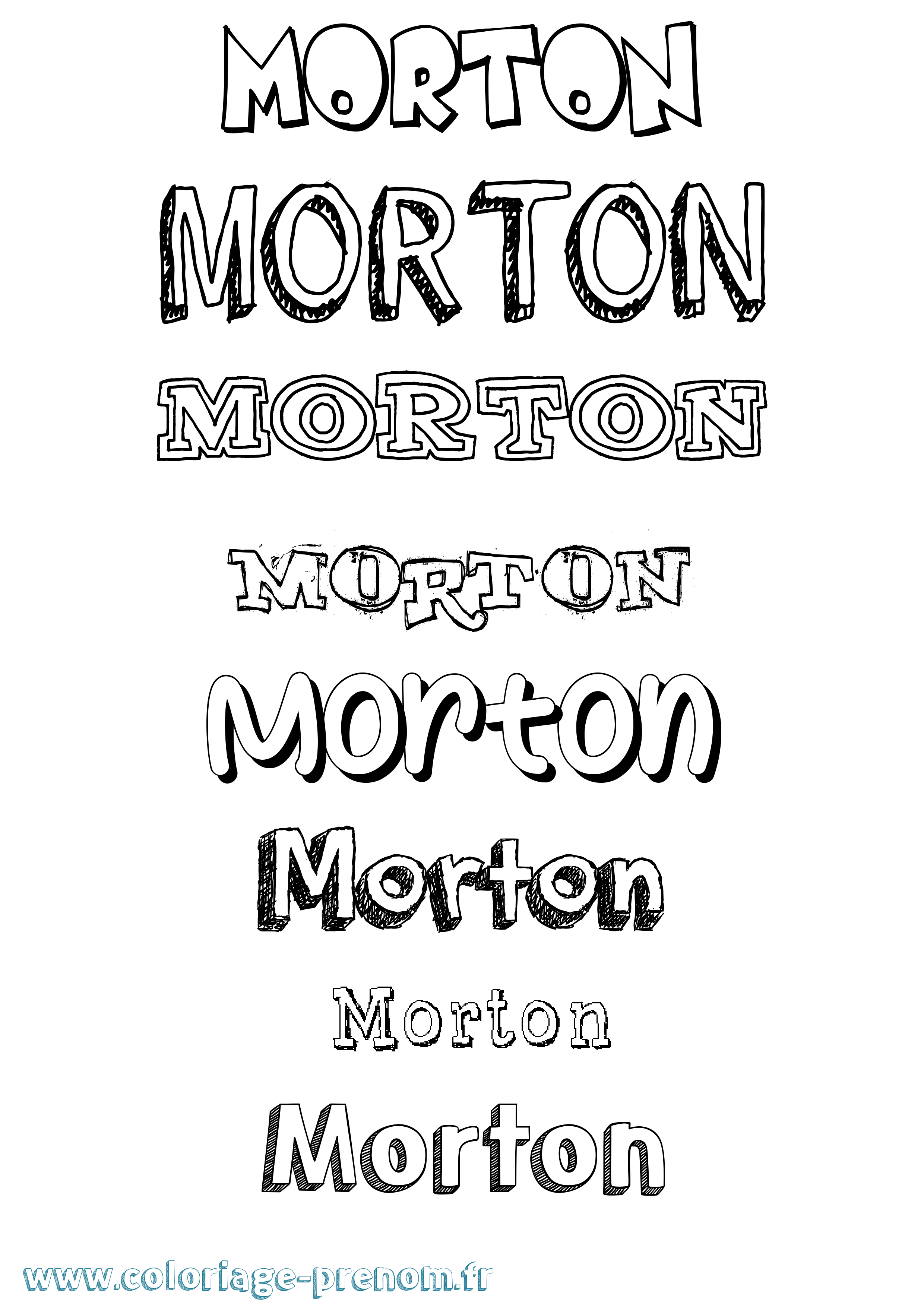 Coloriage Morton Dessiné Coloriage prénom Morton Dessiné
