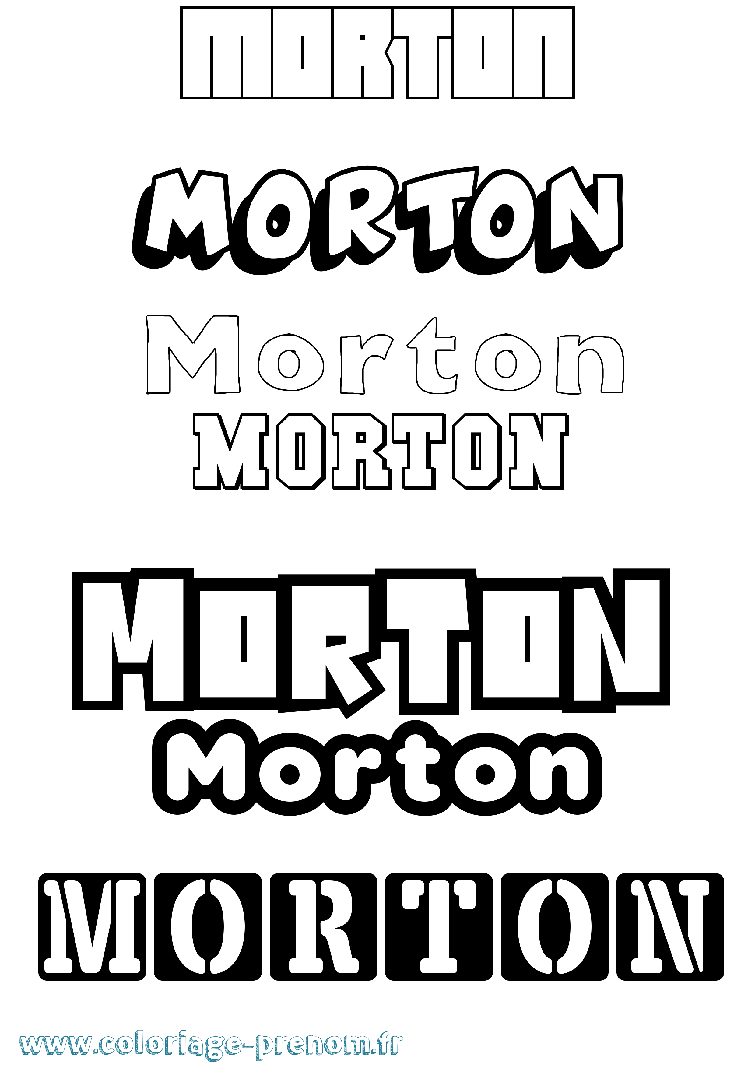 Coloriage Morton Simple Coloriage prénom Morton Simple