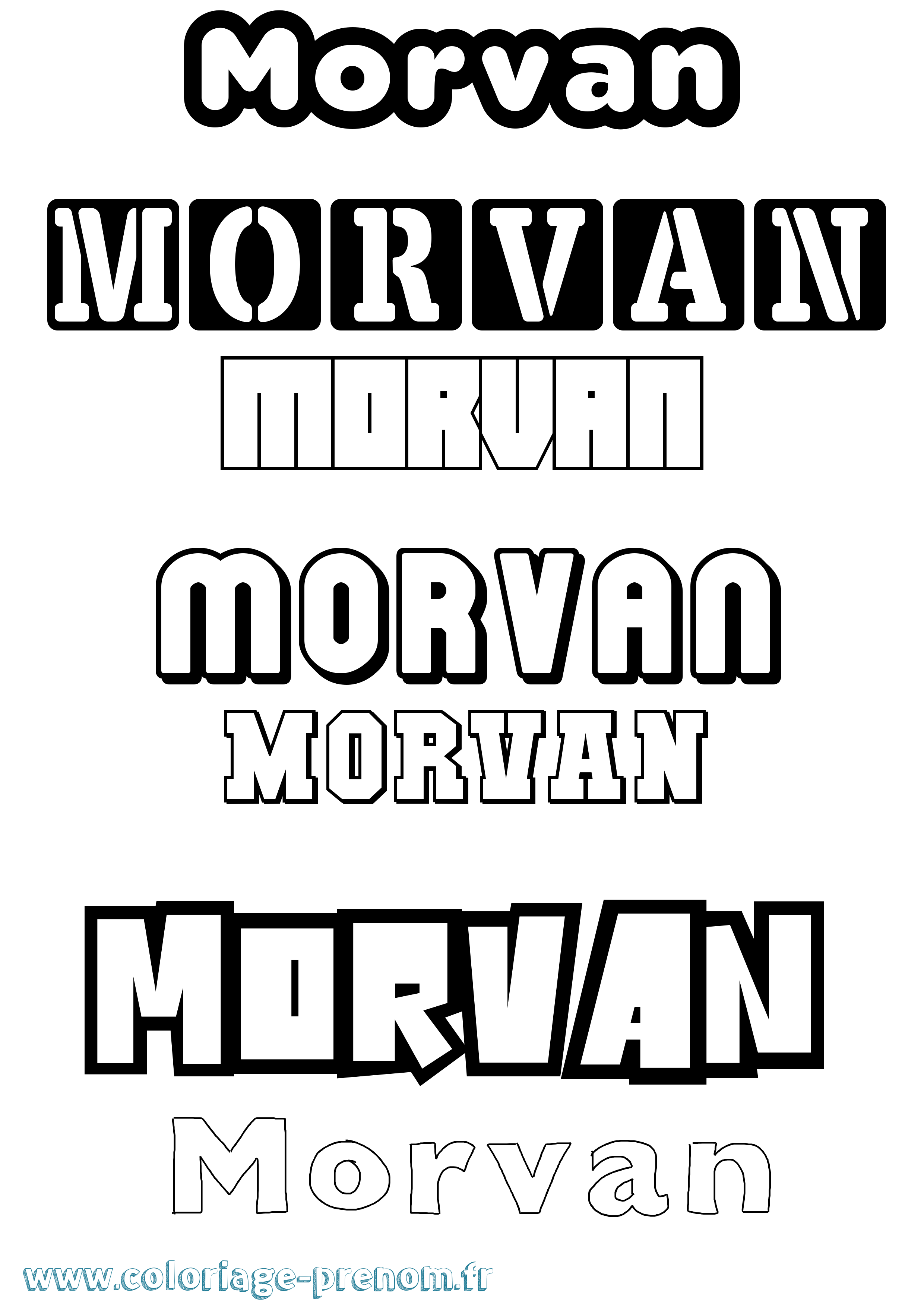 Coloriage Morvan Simple Coloriage prénom Morvan Simple