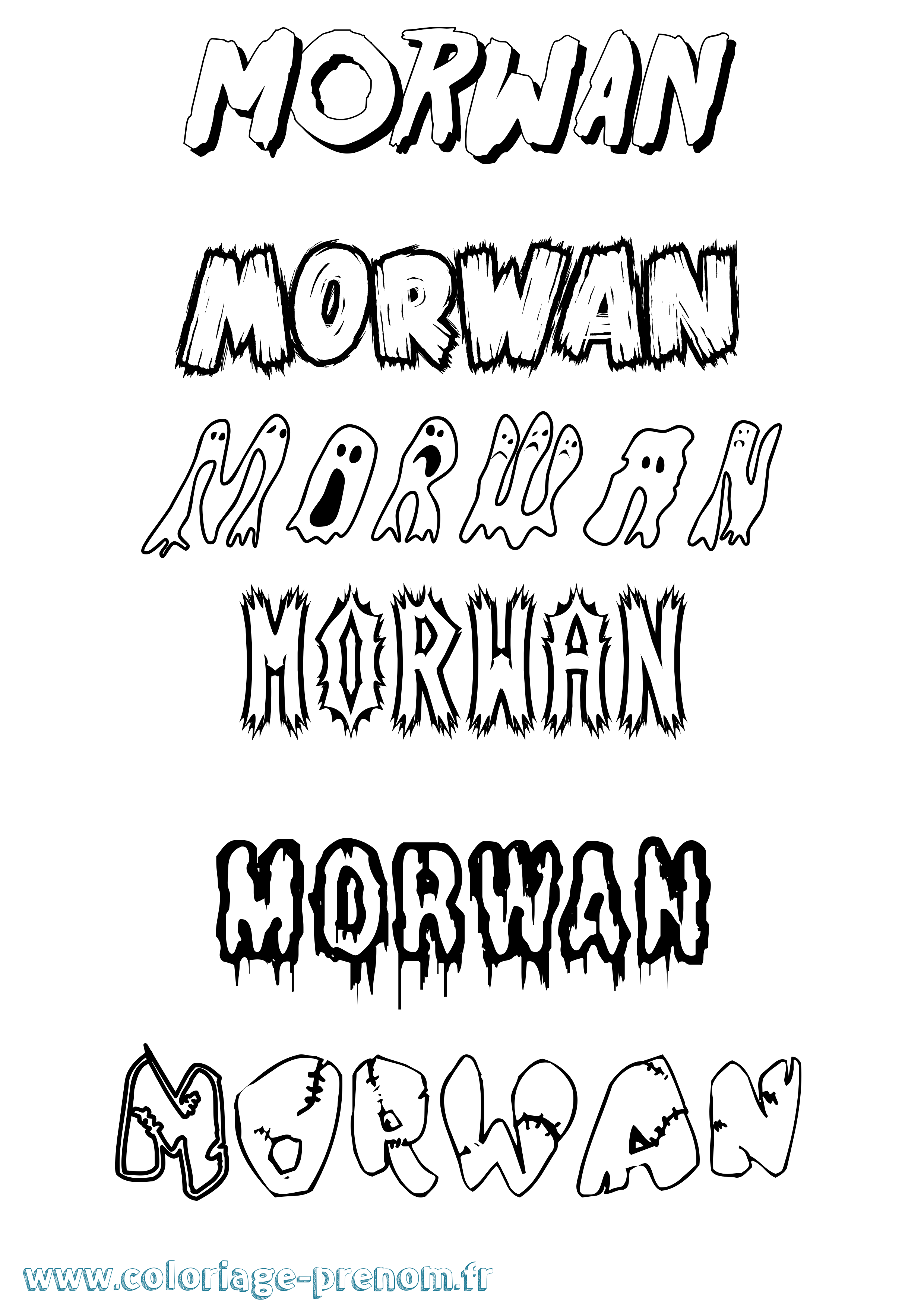 Coloriage Morwan Frisson Coloriage prénom Morwan Frisson