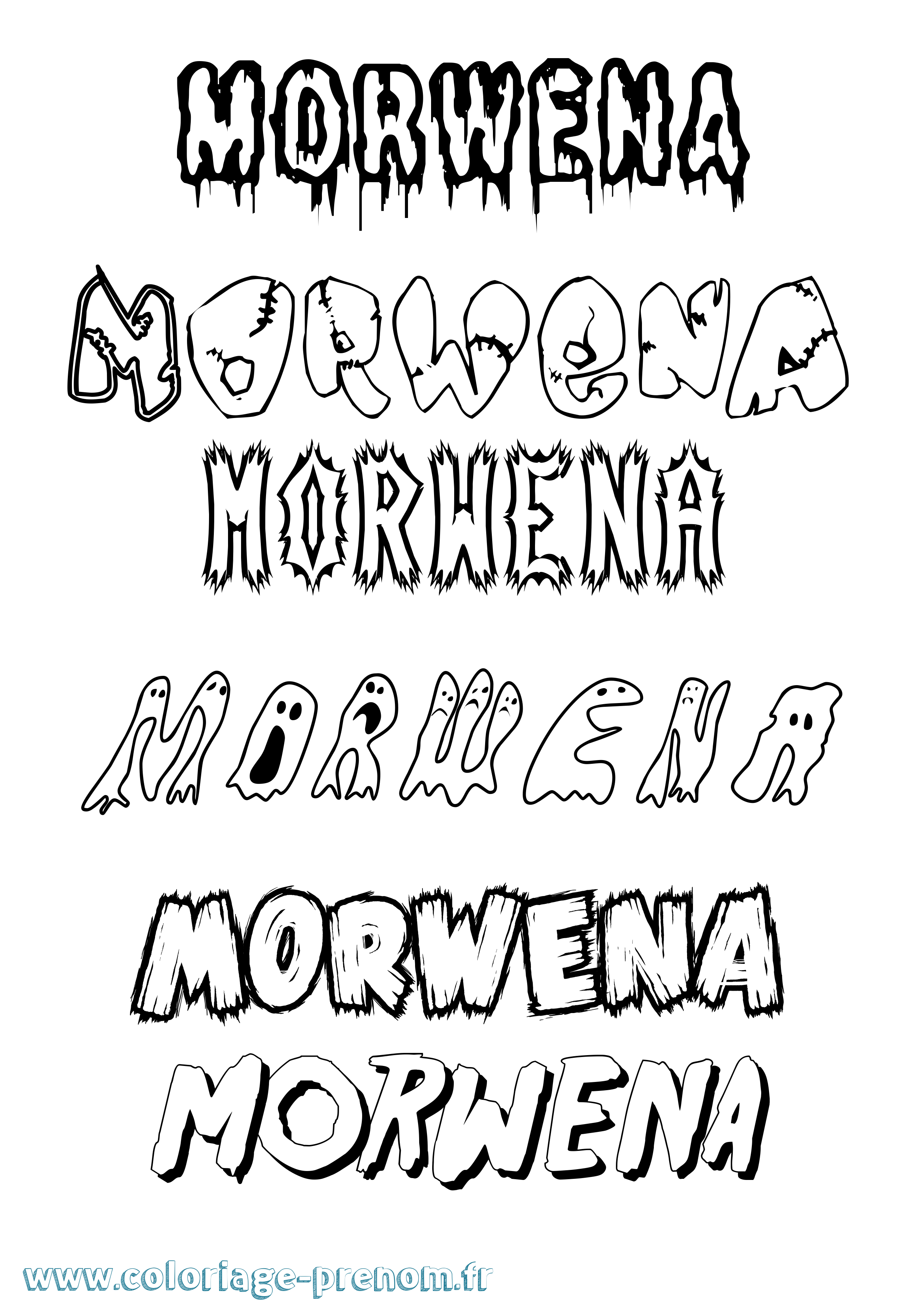 Coloriage Morwena Frisson Coloriage prénom Morwena Frisson