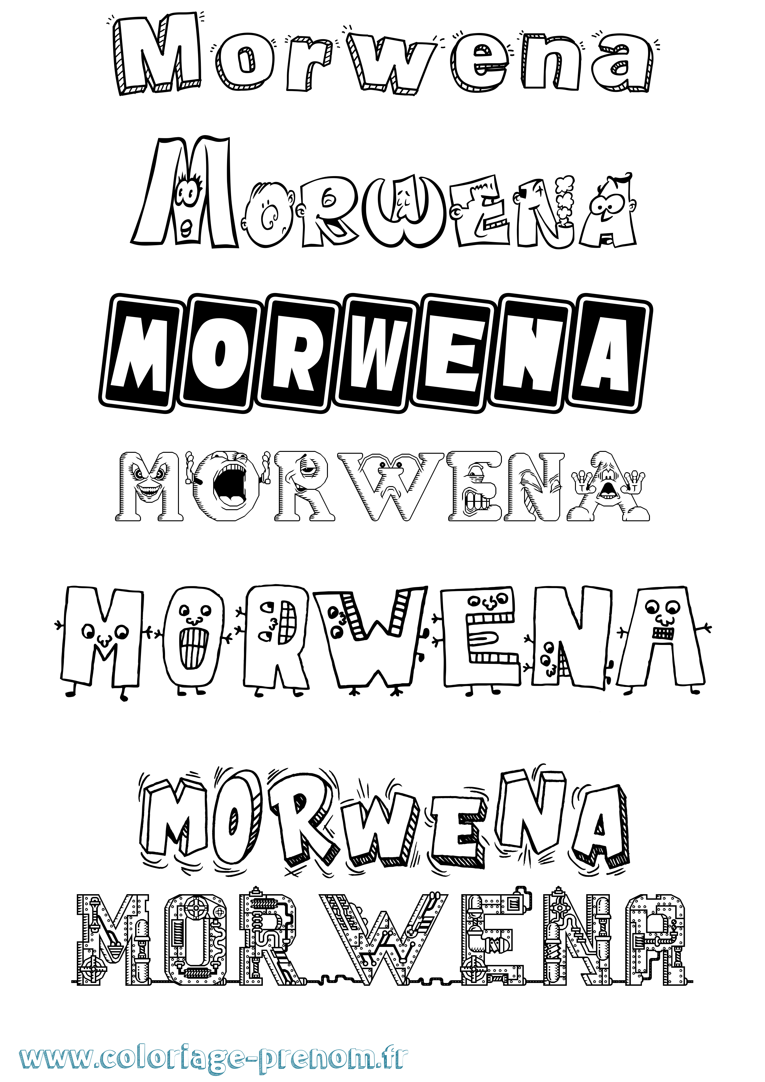 Coloriage Morwena Fun Coloriage prénom Morwena Fun