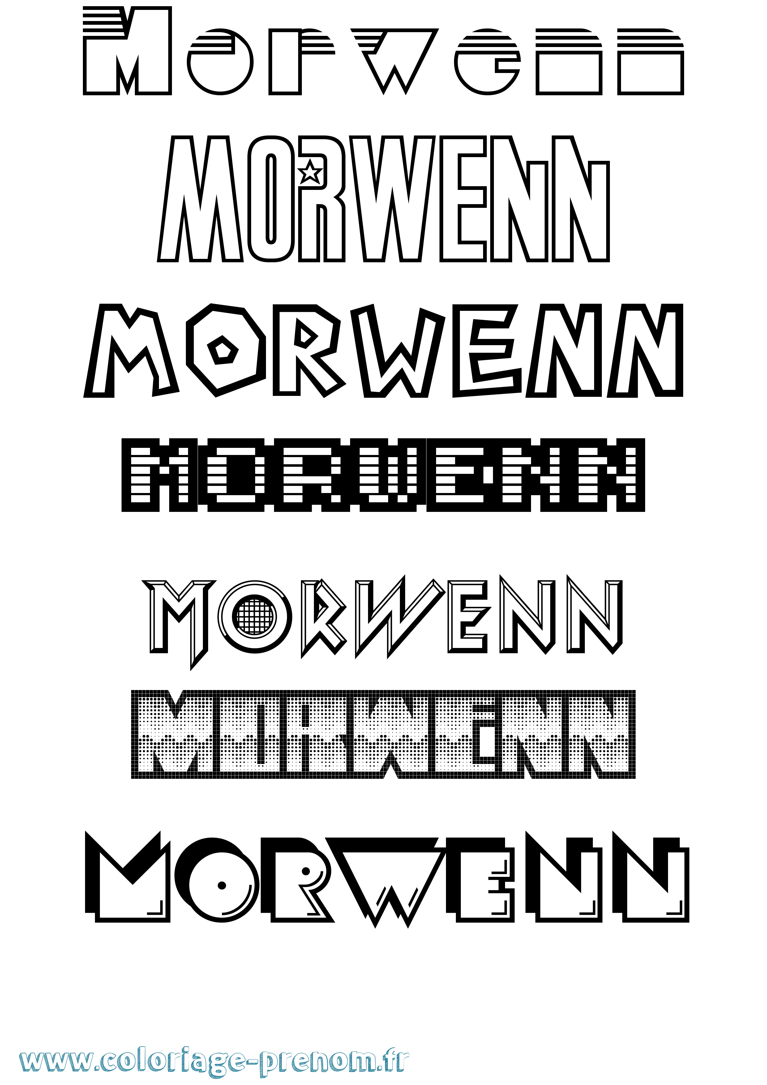 Coloriage Morwenn Jeux Vidéos Coloriage prénom Morwenn Jeux Vidéos
