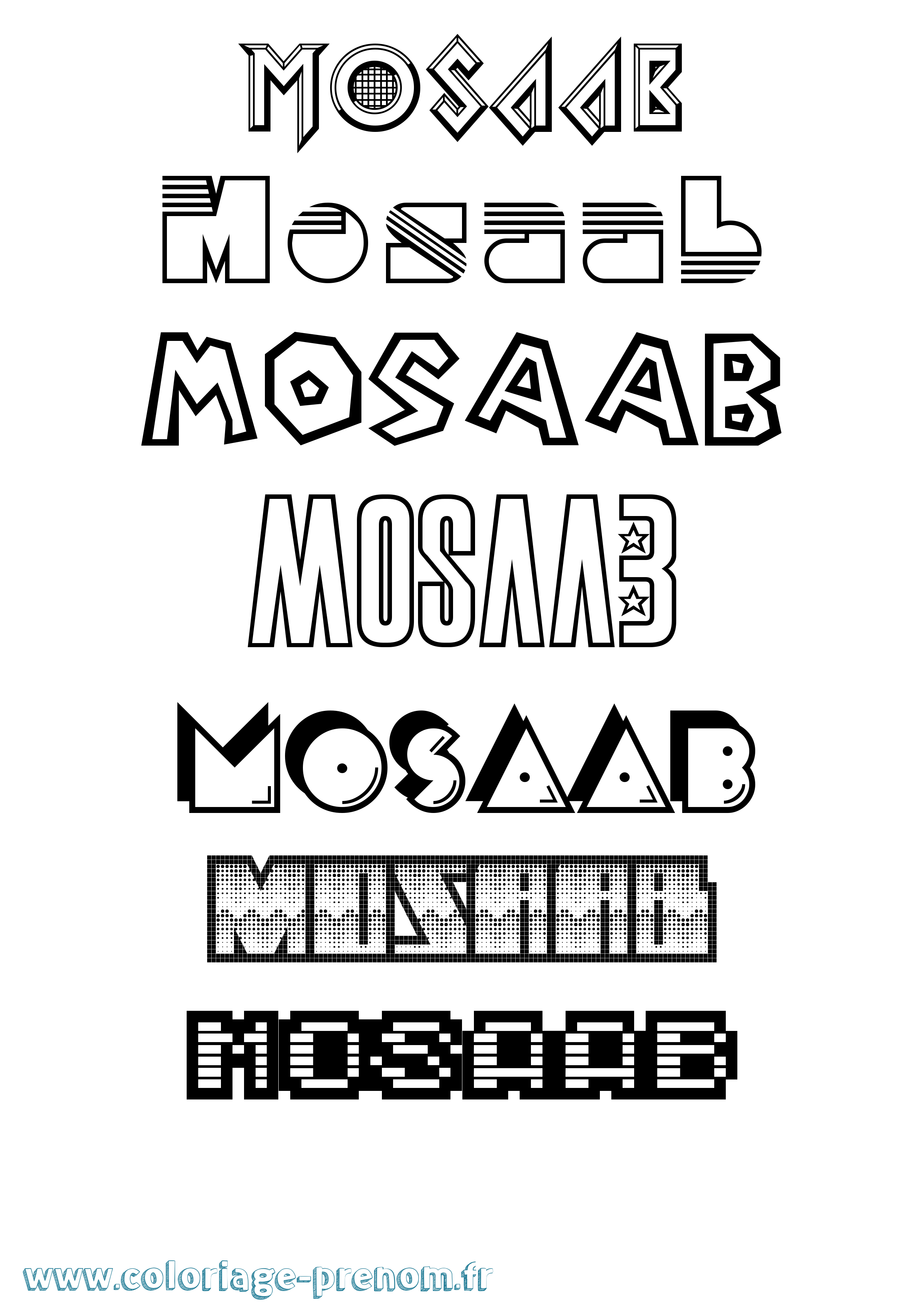 Coloriage Mosaab Jeux Vidéos Coloriage prénom Mosaab Jeux Vidéos