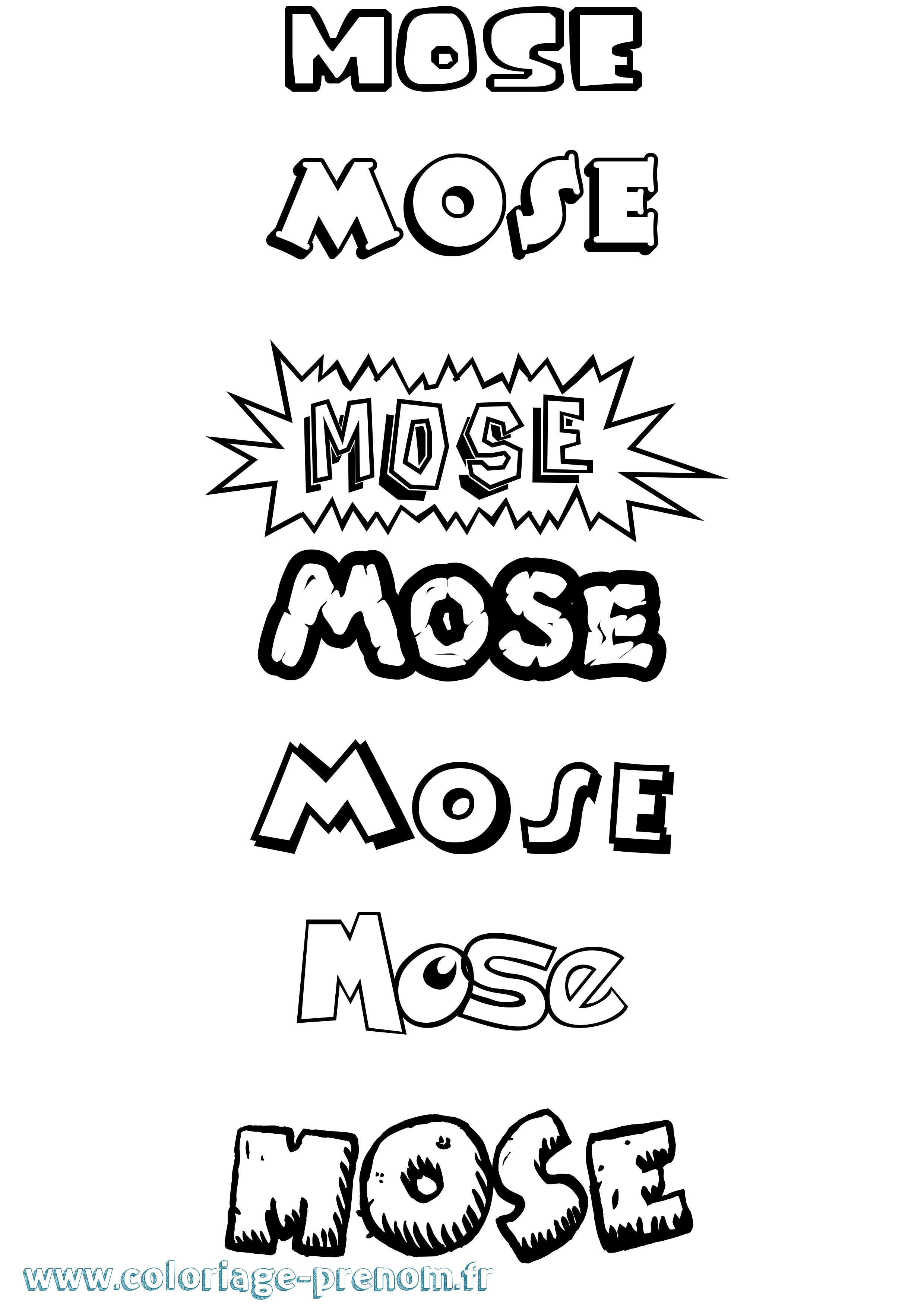 Coloriage Mose Dessin Animé Coloriage prénom Mose Dessin Animé