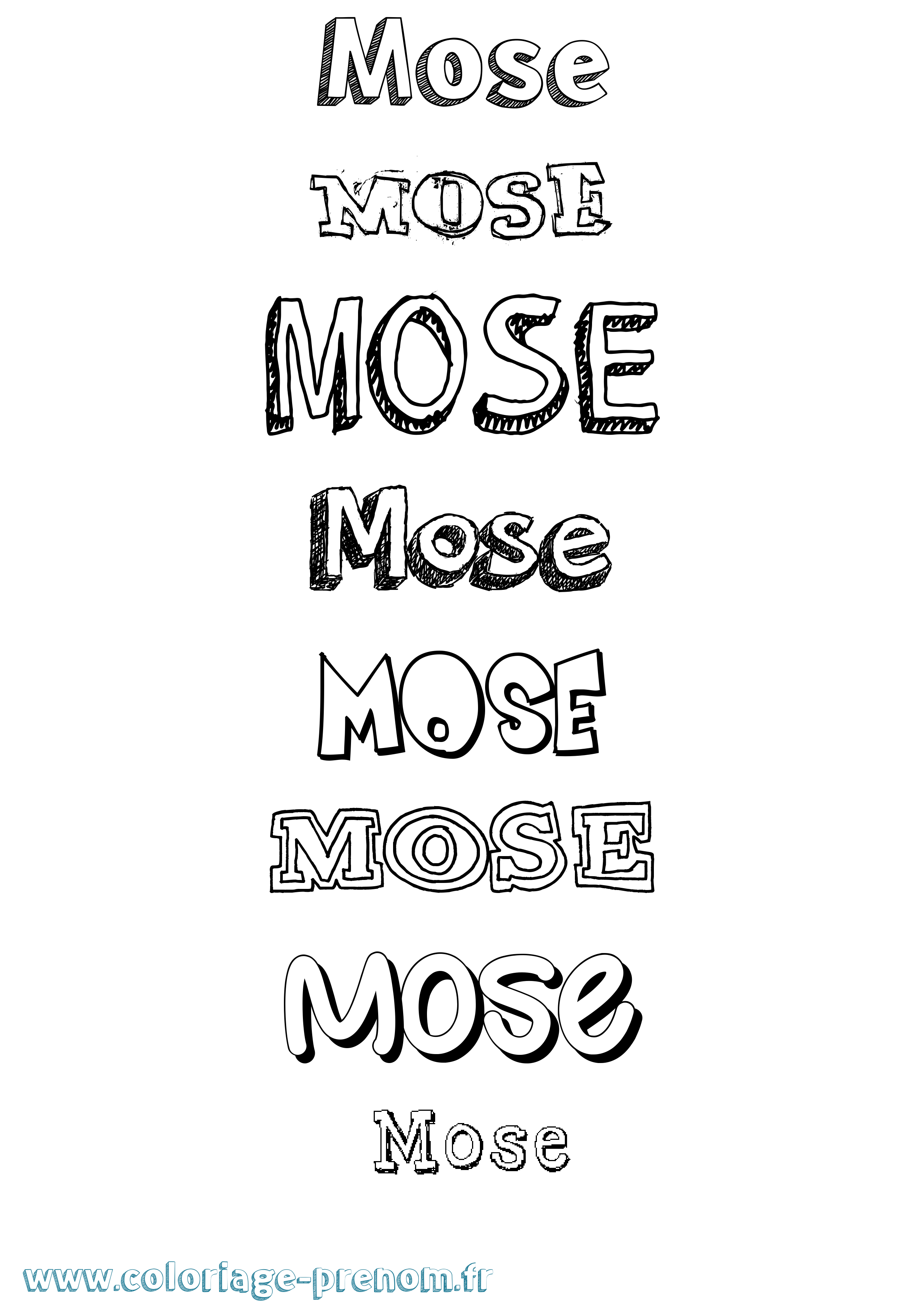 Coloriage Mose Dessiné Coloriage prénom Mose Dessiné