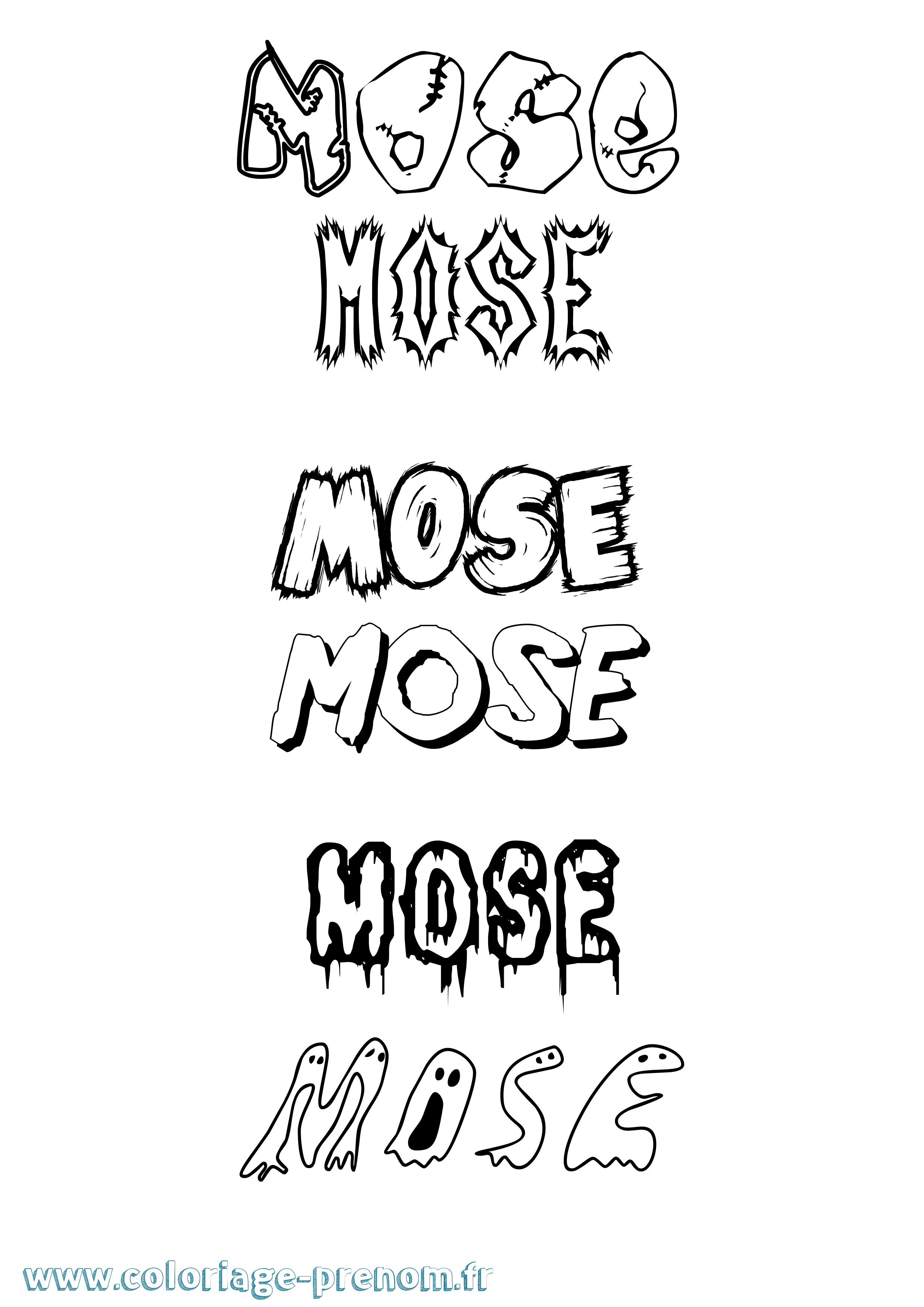 Coloriage Mose Frisson Coloriage prénom Mose Frisson
