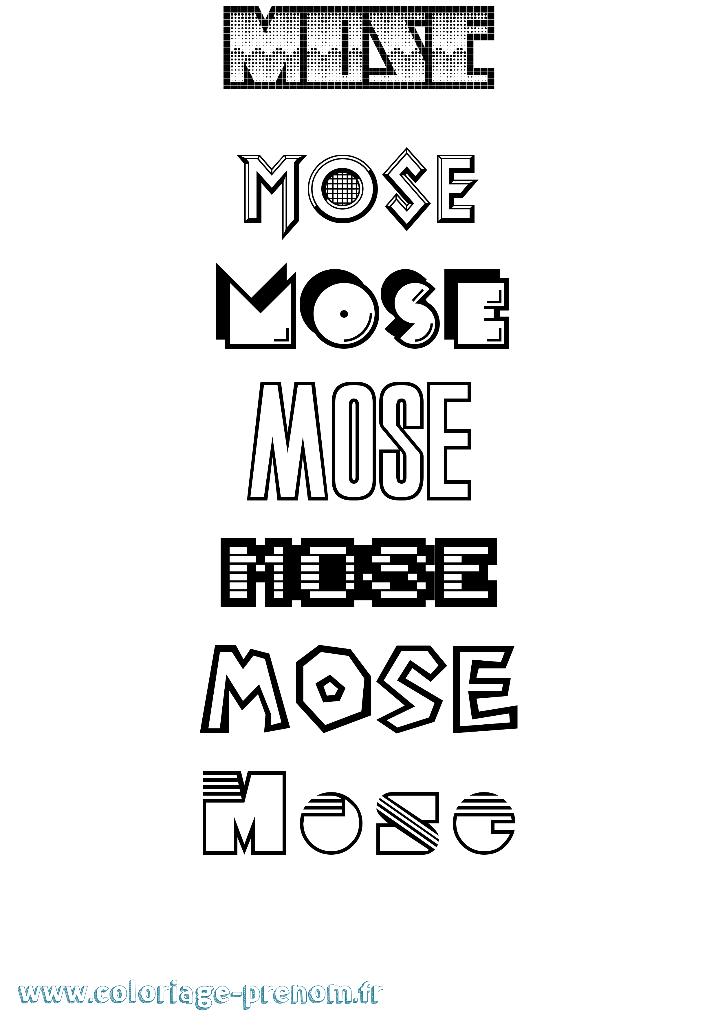 Coloriage Mose Jeux Vidéos Coloriage prénom Mose Jeux Vidéos