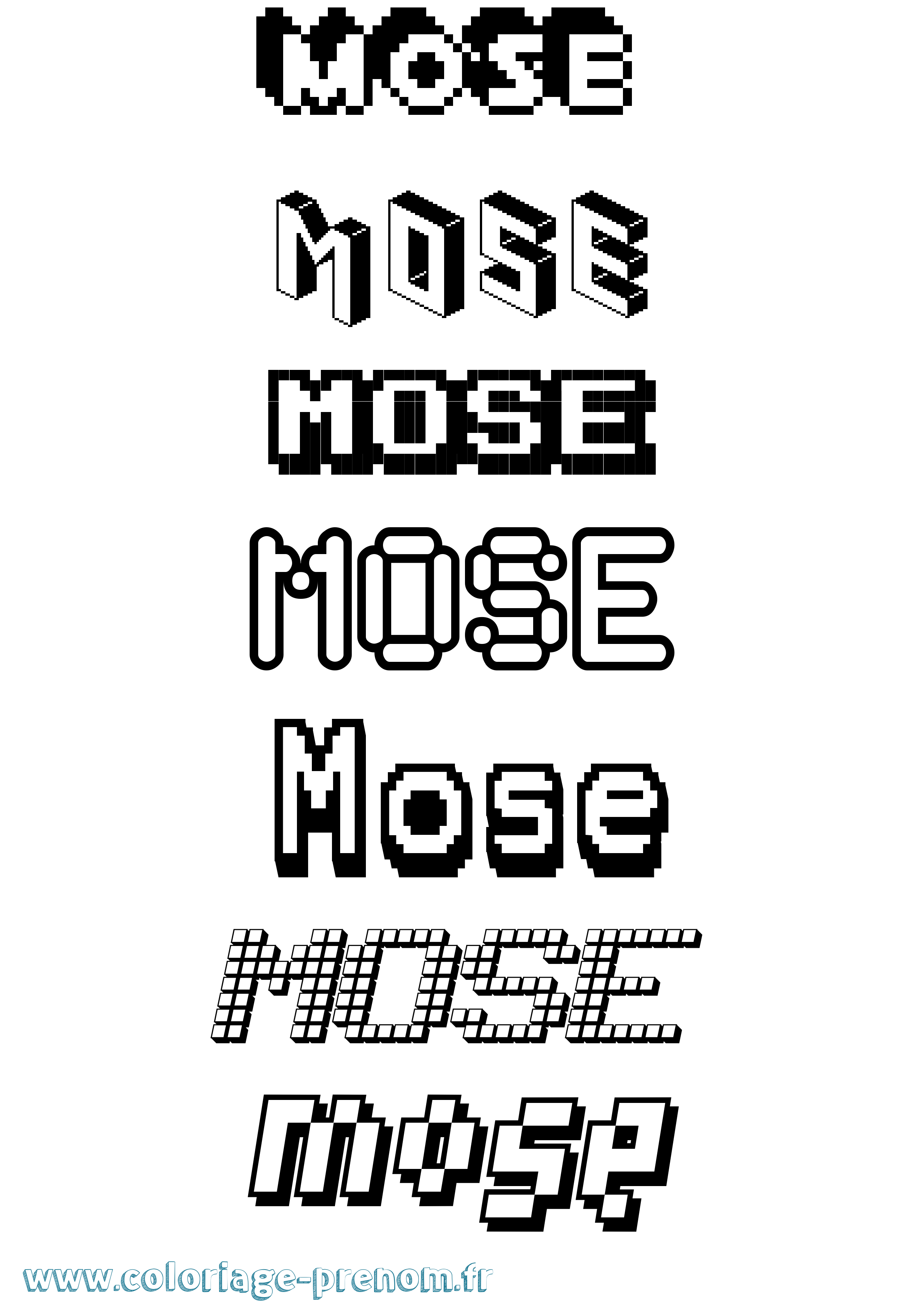 Coloriage Mose Pixel Coloriage prénom Mose Pixel