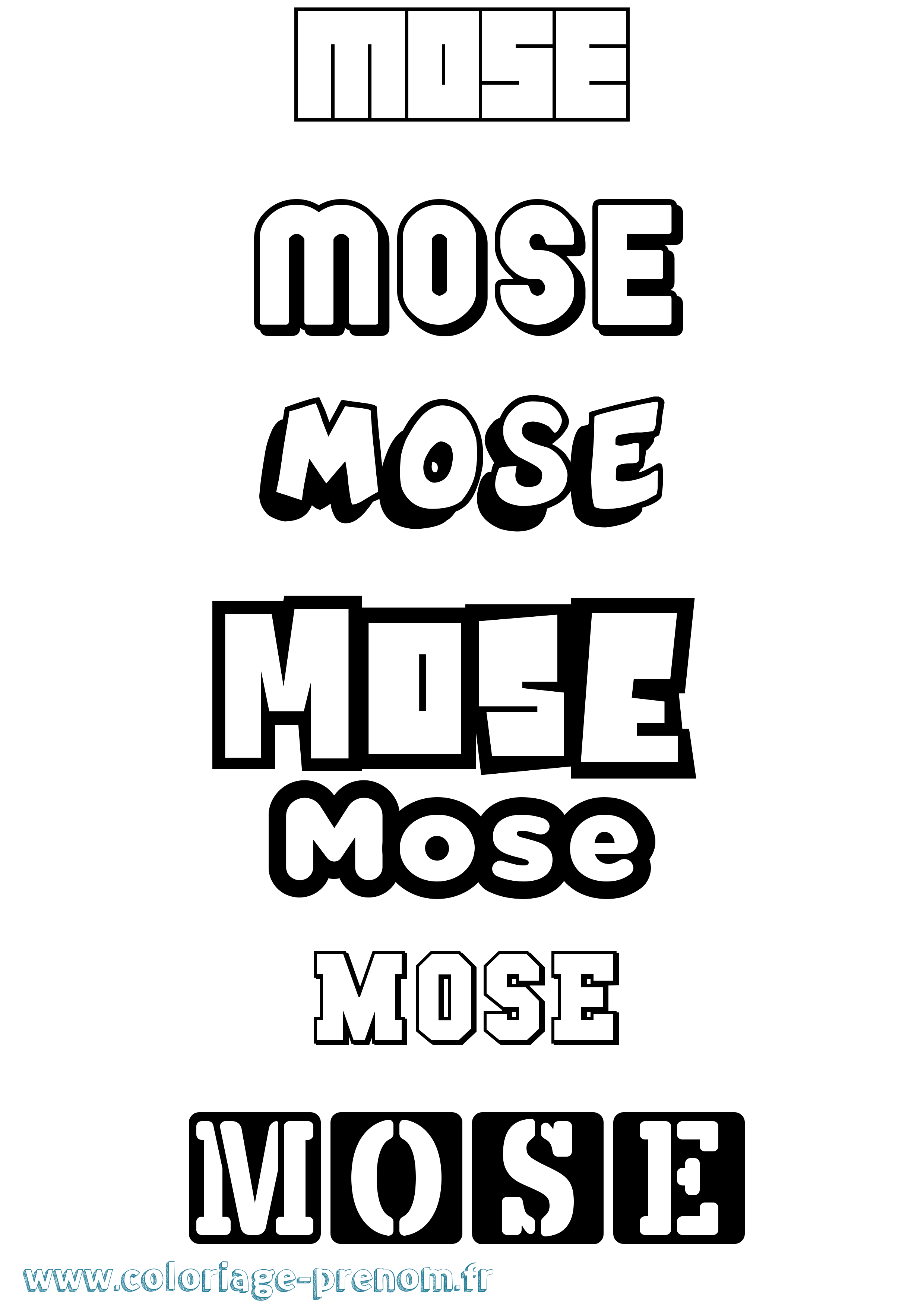 Coloriage Mose Simple Coloriage prénom Mose Simple