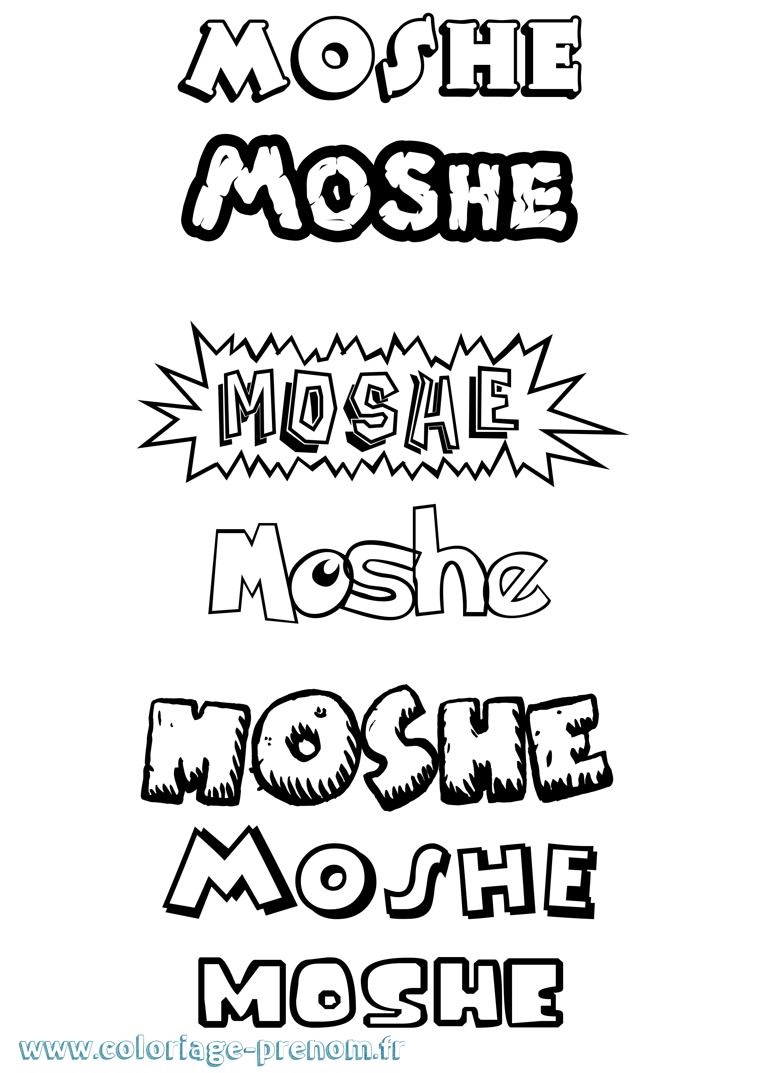 Coloriage Moshe Dessin Animé Coloriage prénom Moshe Dessin Animé