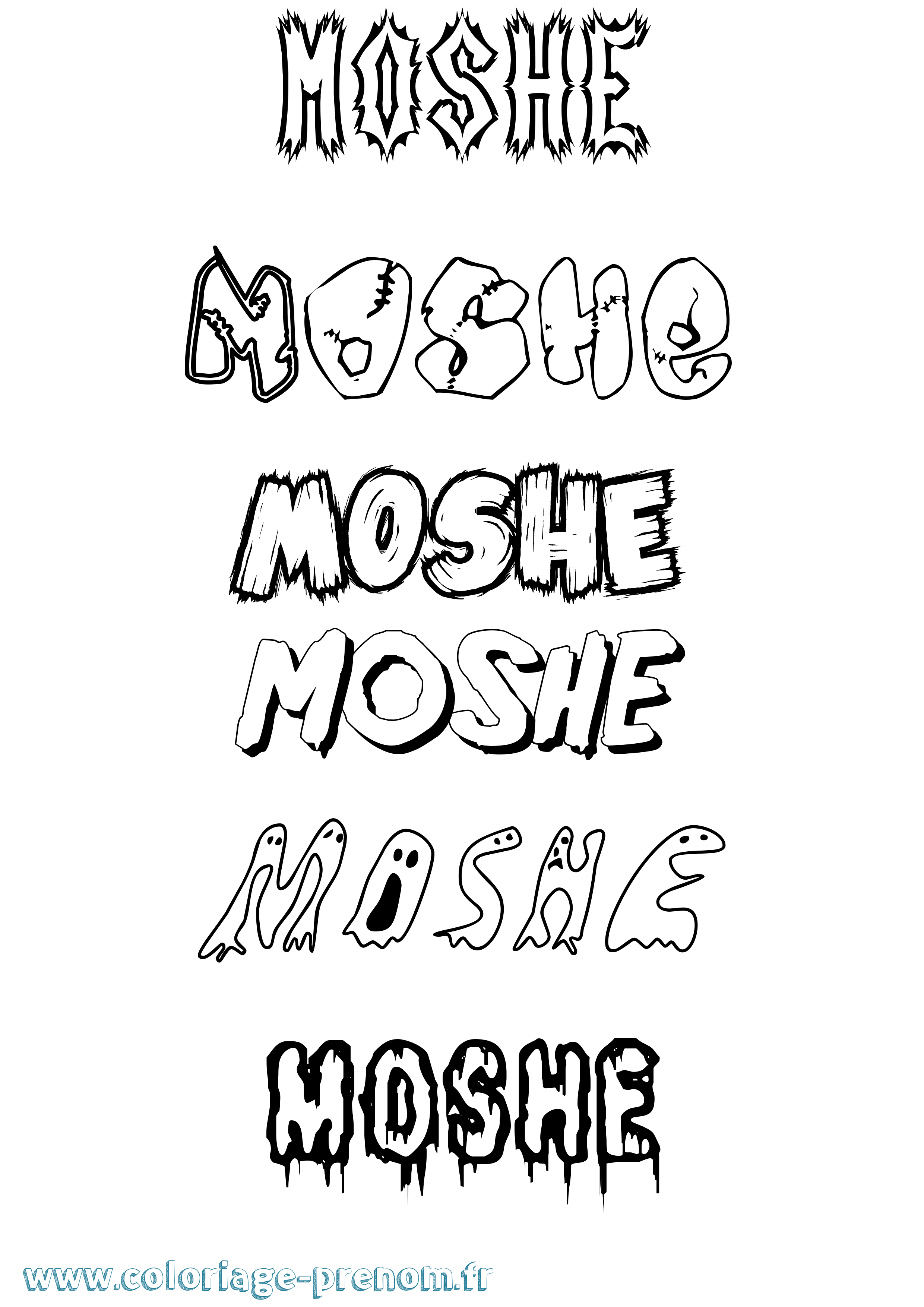 Coloriage Moshe Frisson Coloriage prénom Moshe Frisson