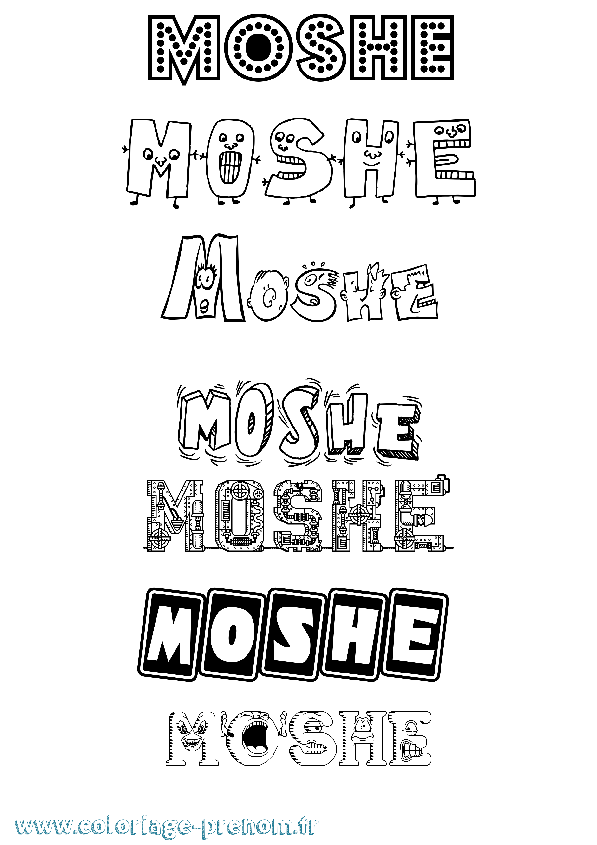 Coloriage Moshe Fun Coloriage prénom Moshe Fun
