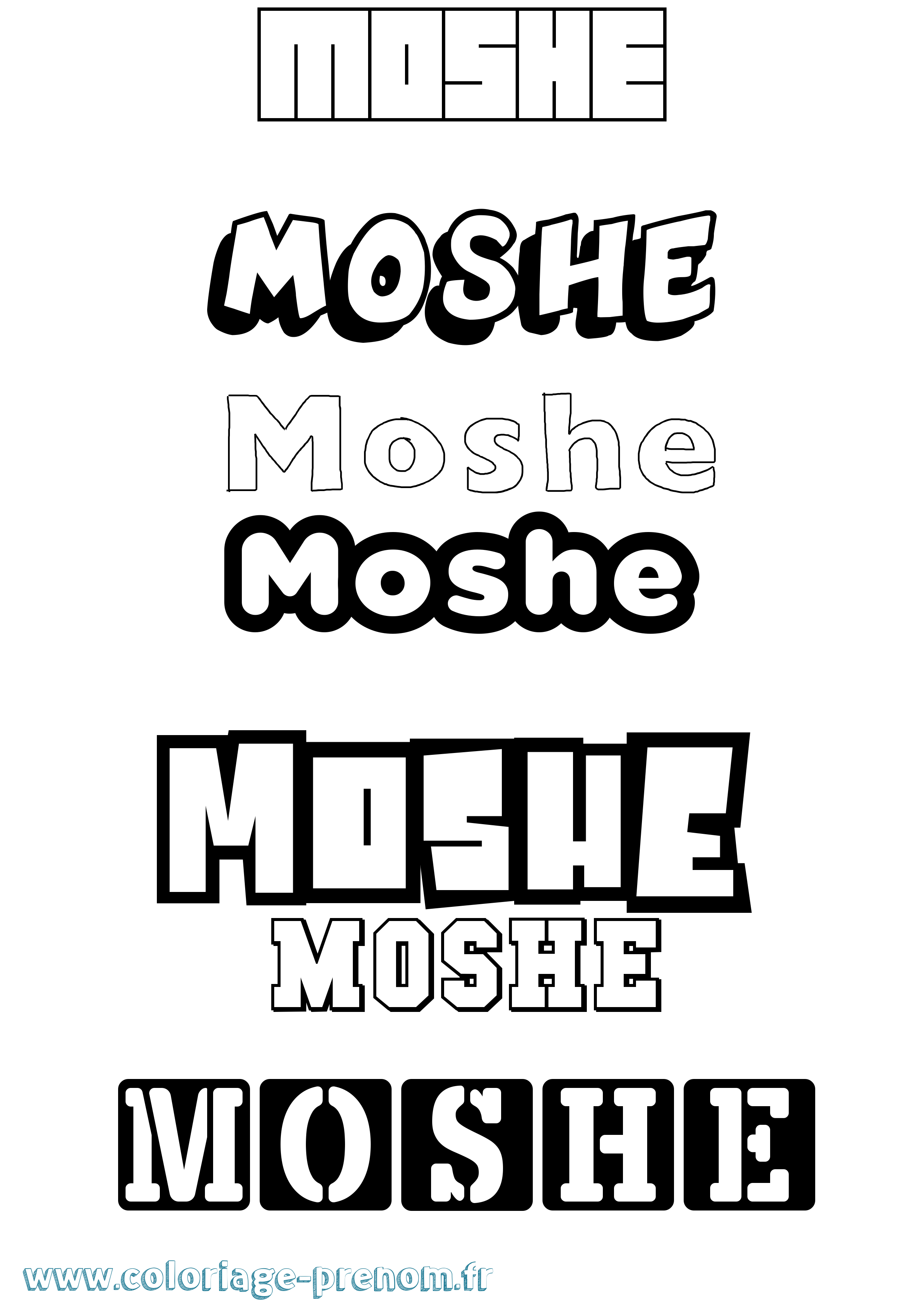 Coloriage Moshe Simple Coloriage prénom Moshe Simple