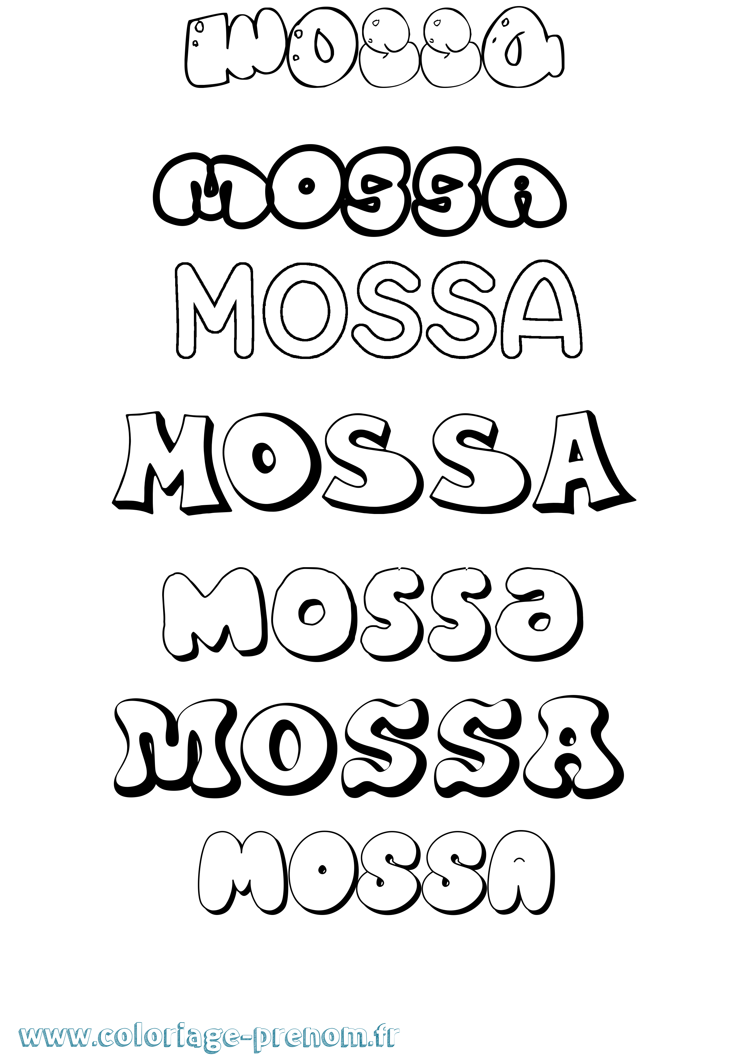 Coloriage Mossa Bubble Coloriage prénom Mossa Bubble