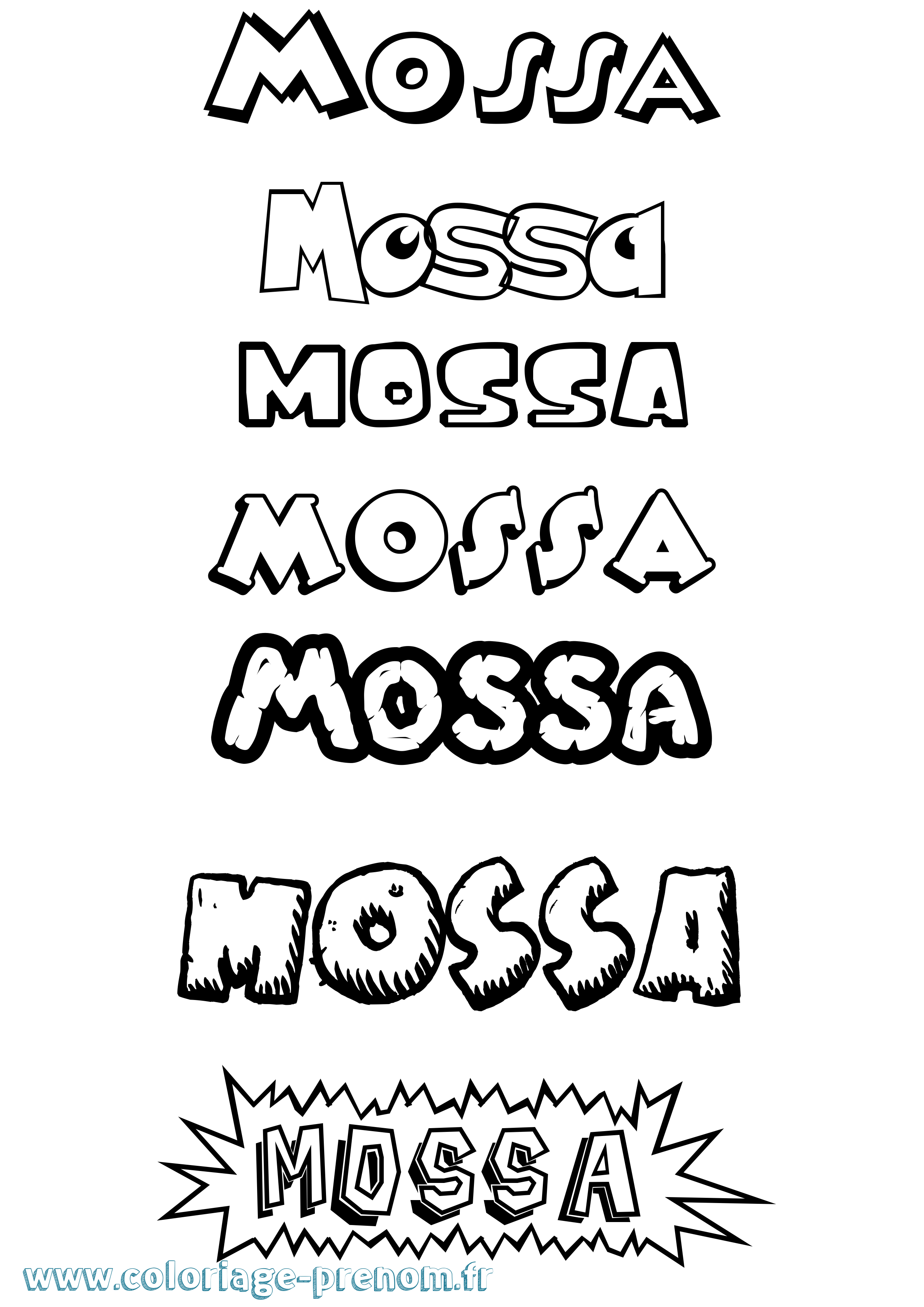 Coloriage Mossa Dessin Animé Coloriage prénom Mossa Dessin Animé