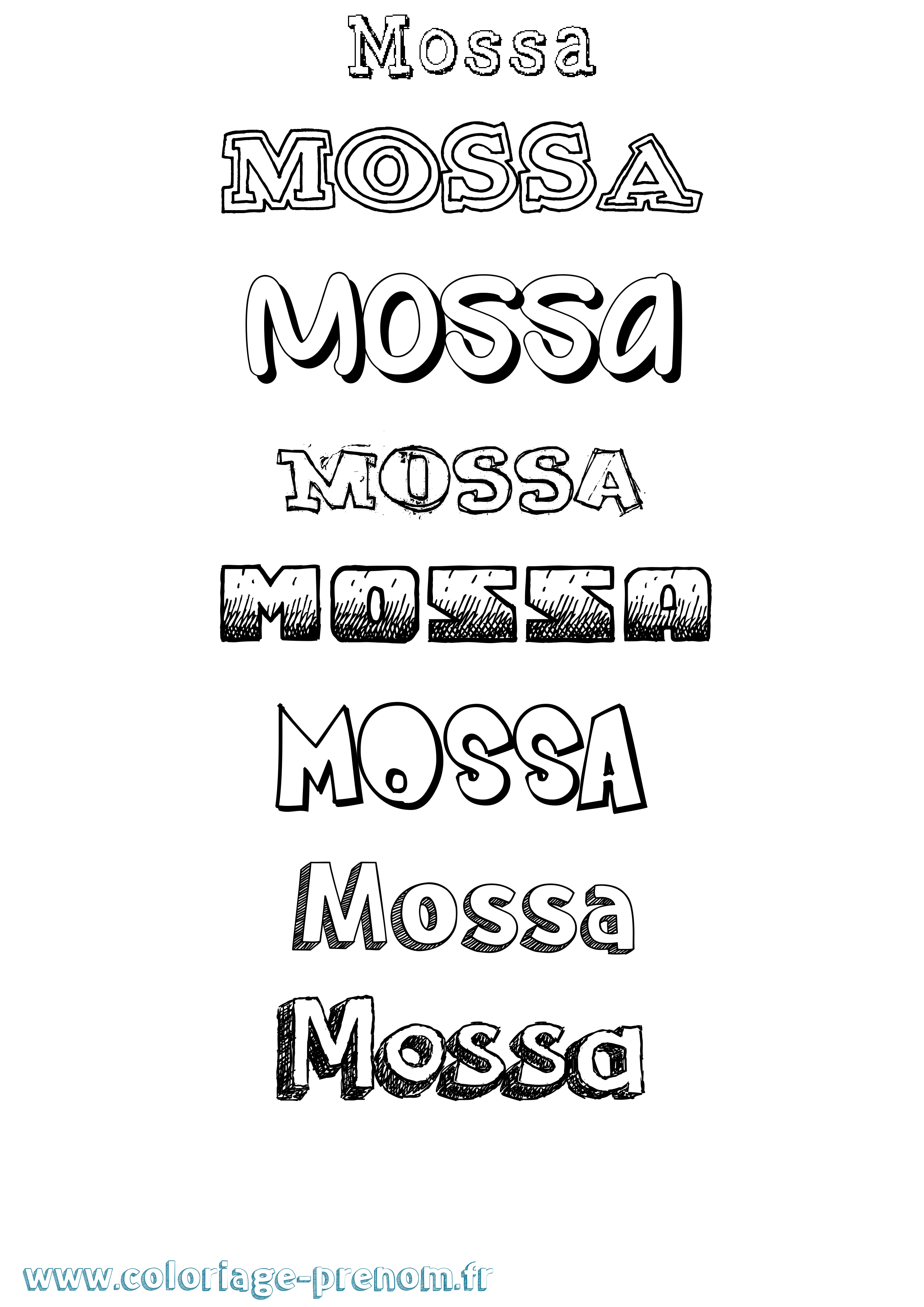 Coloriage Mossa Dessiné Coloriage prénom Mossa Dessiné